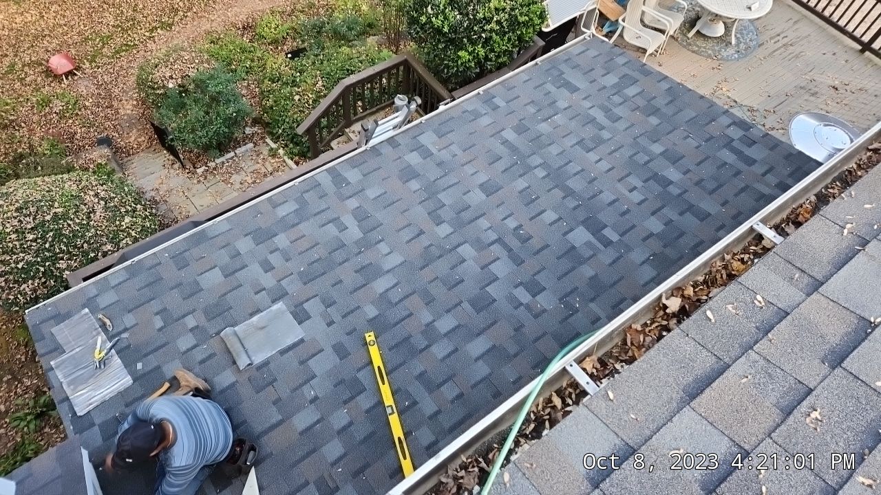 Residential Roofing Installation using Owens Corning TruDefinition Williamsburg gray by A Plus Exterior