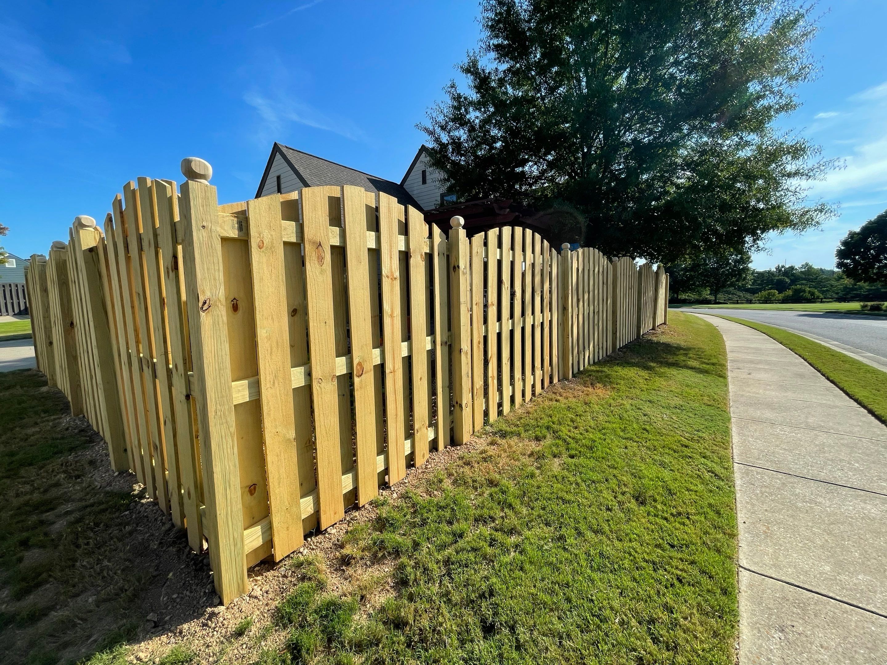 Chase Lake - Arched Shadowbox Fence by Pillar and Pine