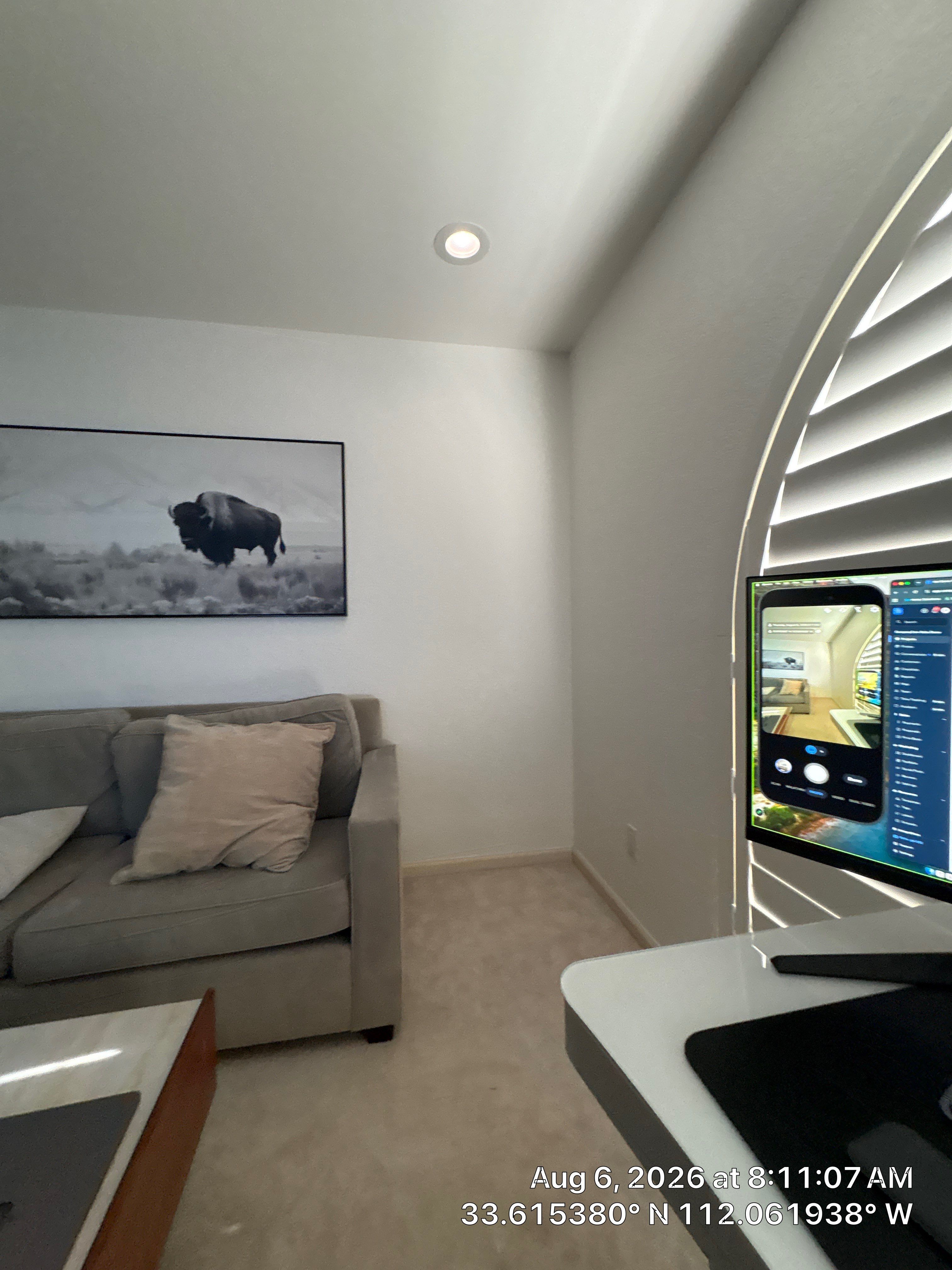 Custom Home Office Setup and Media Wall Integration in Phoenix by CompanyCam Sales Demo