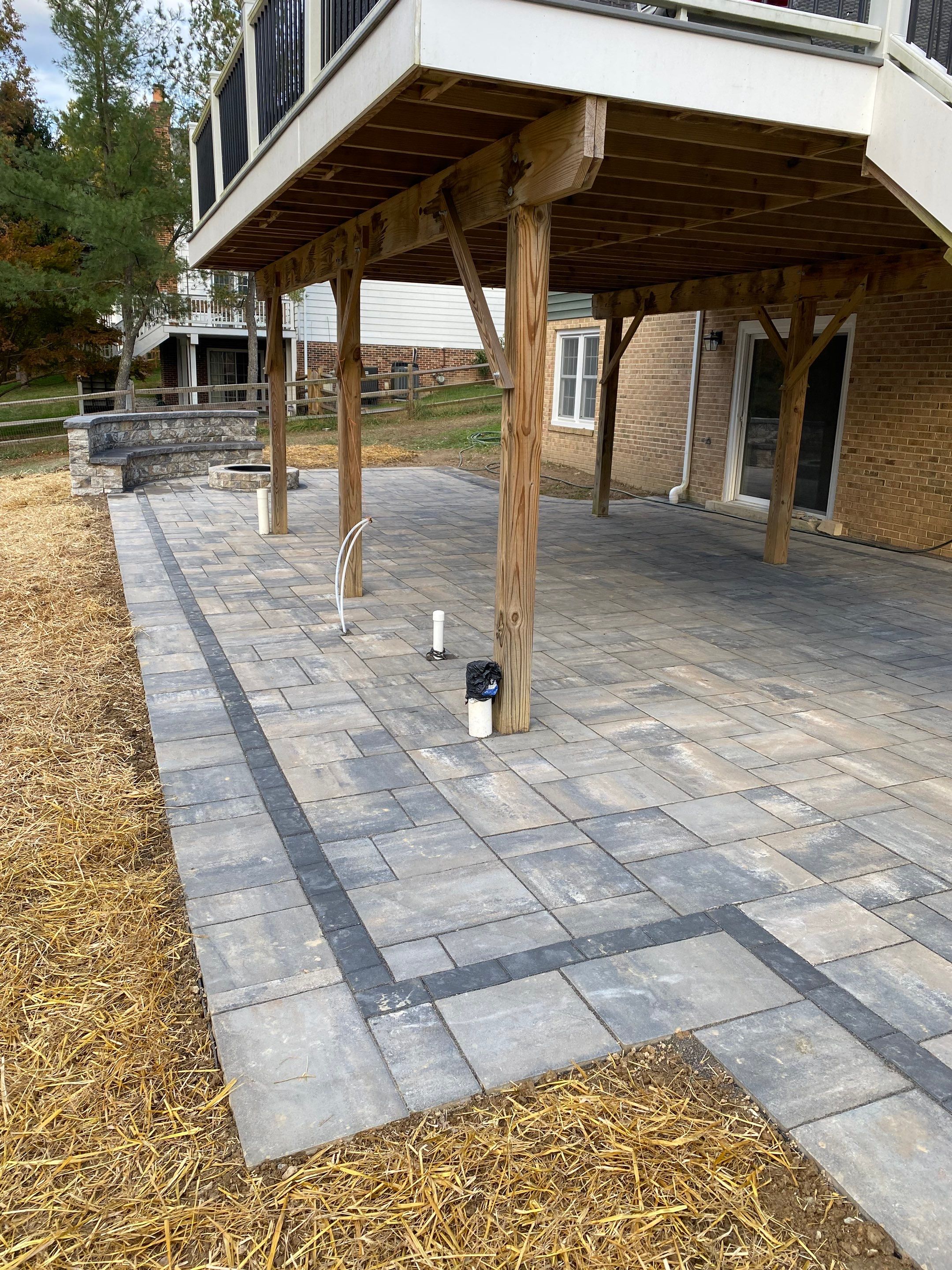 Backyard Transformation using Techo-Bloc Pavers by The Smet Companies, LLC
