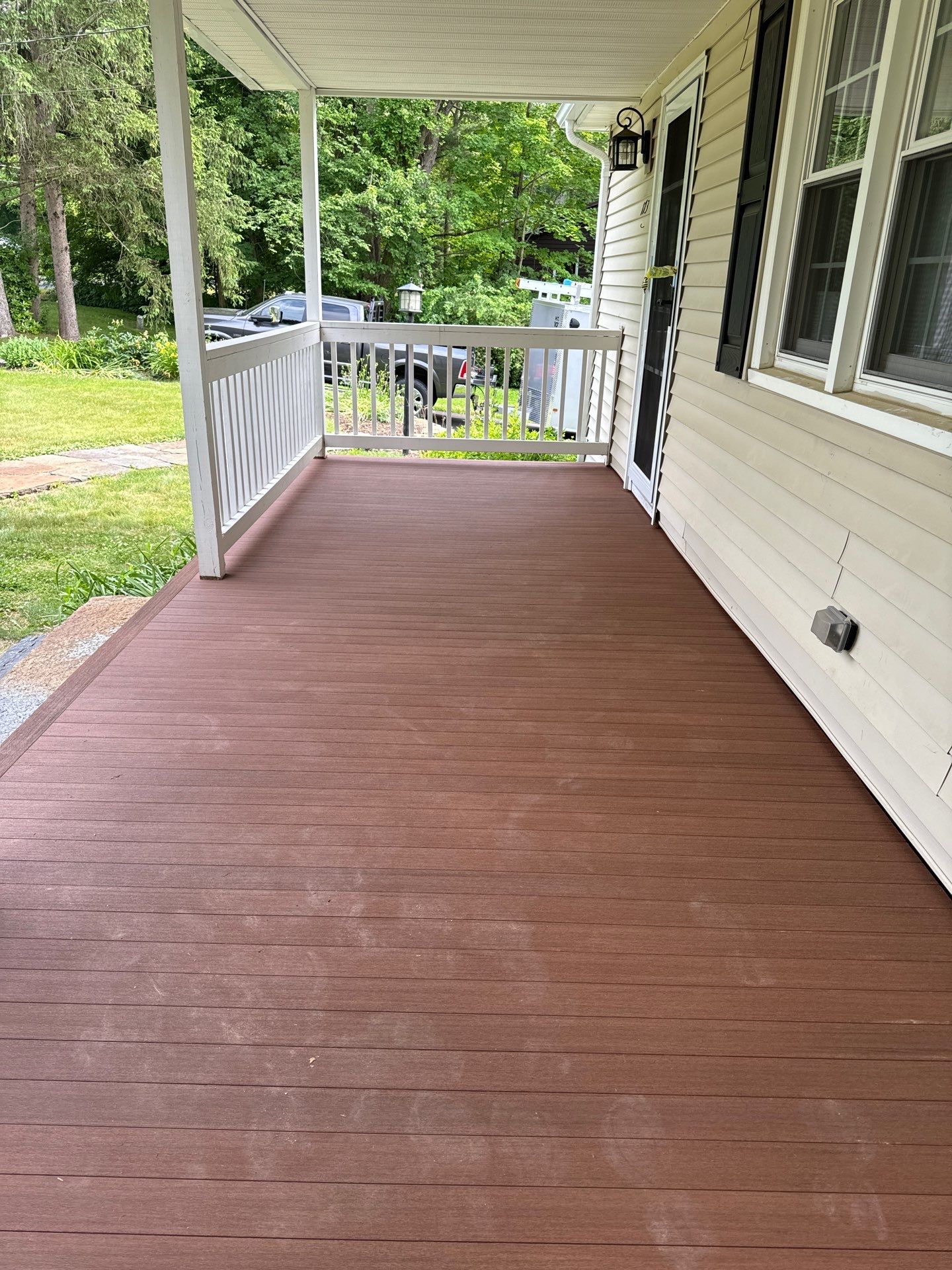 Front Porch Upgrades using TimberTech Advanced PVC Porch Collection by Chagnon Building & Remodeling LLC