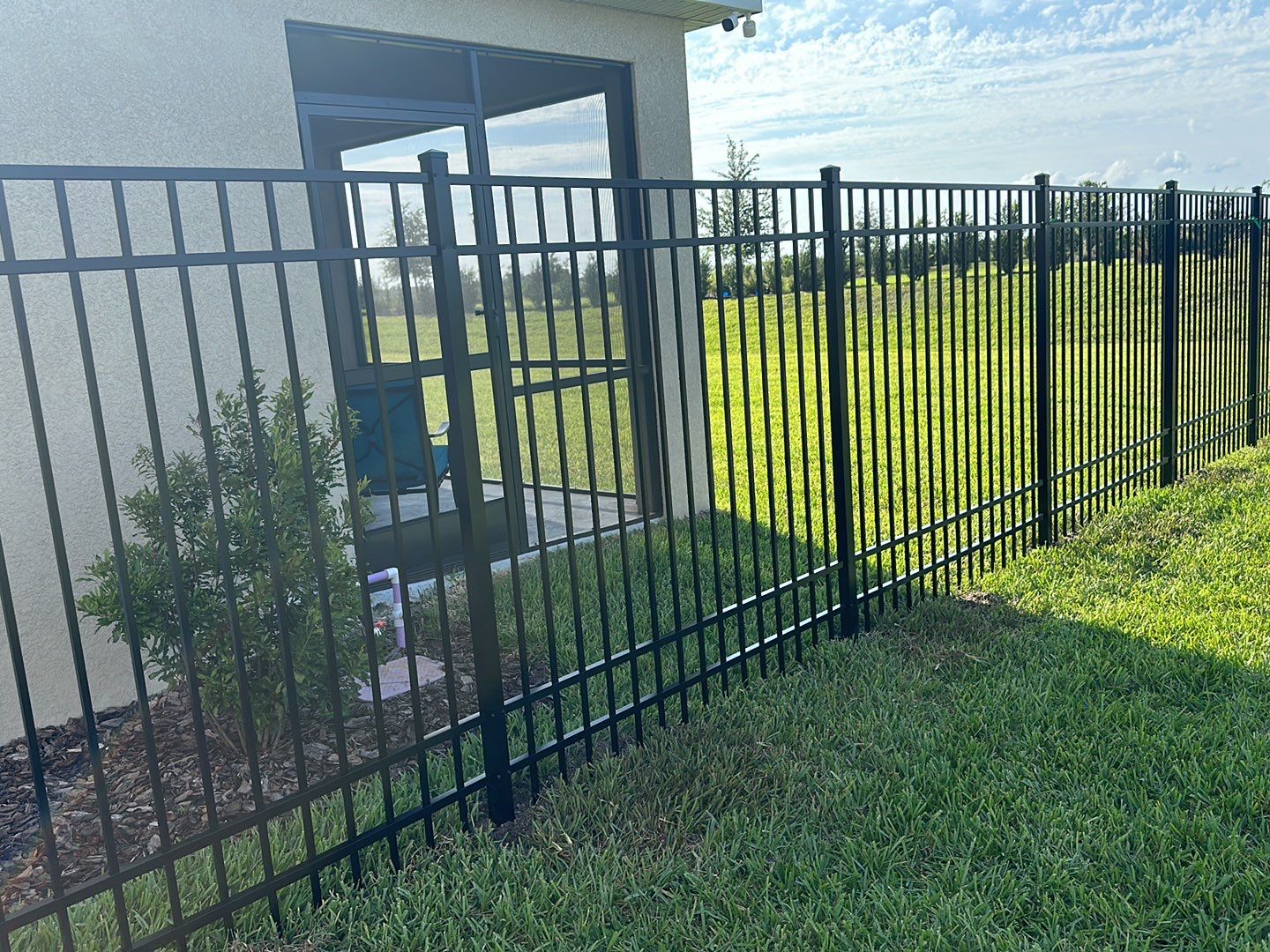 Aluminum Fence Installation using Black 3 Rail Aluminum Fence by Asap fence and gates, LLC