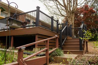 Deck Resurface using Trex Enhance Basic Series in the Saddle Color