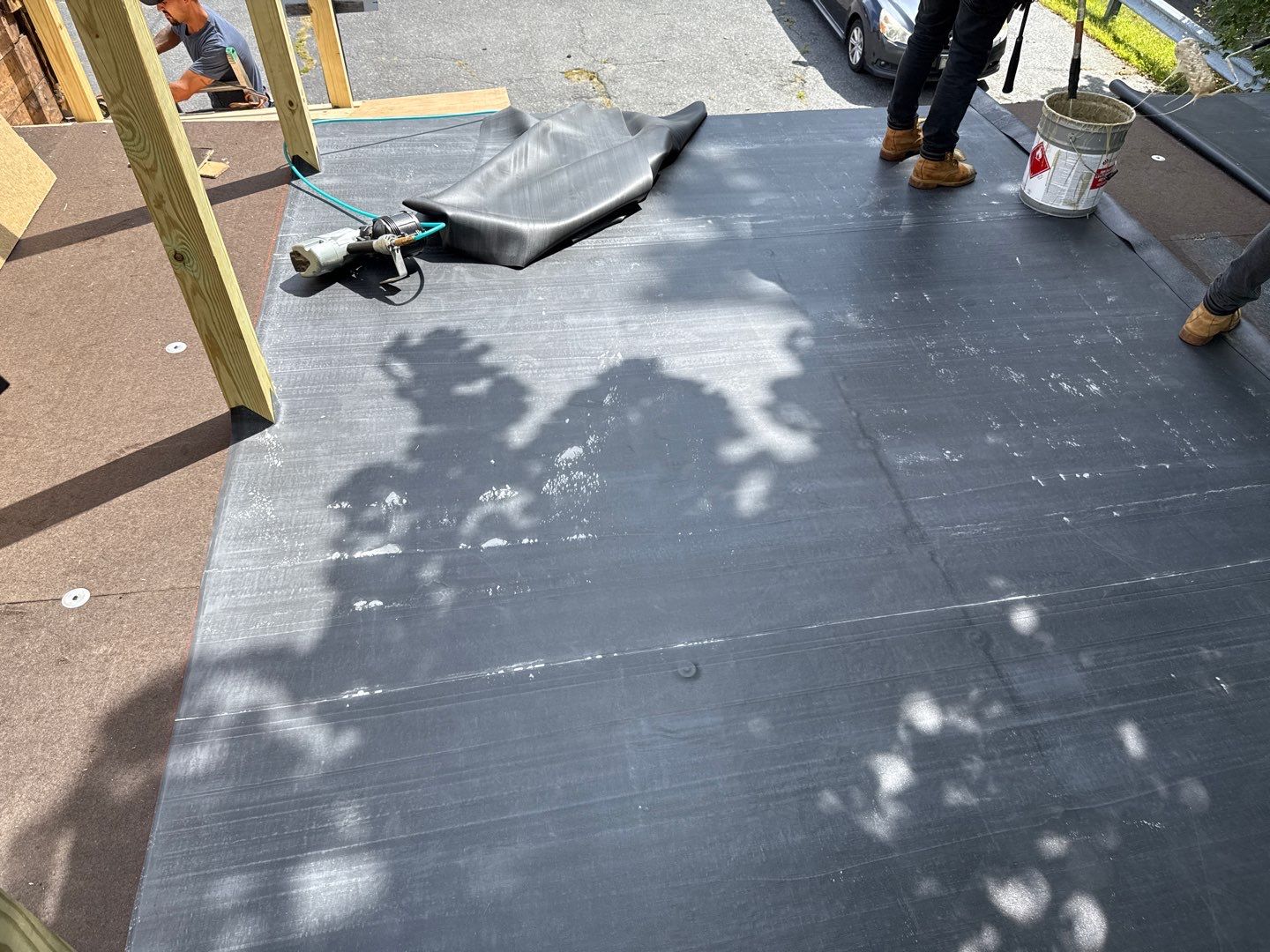 EPDM Flat Roof Installation with ISO Board on Existing Structure by Sensible Home Solutions