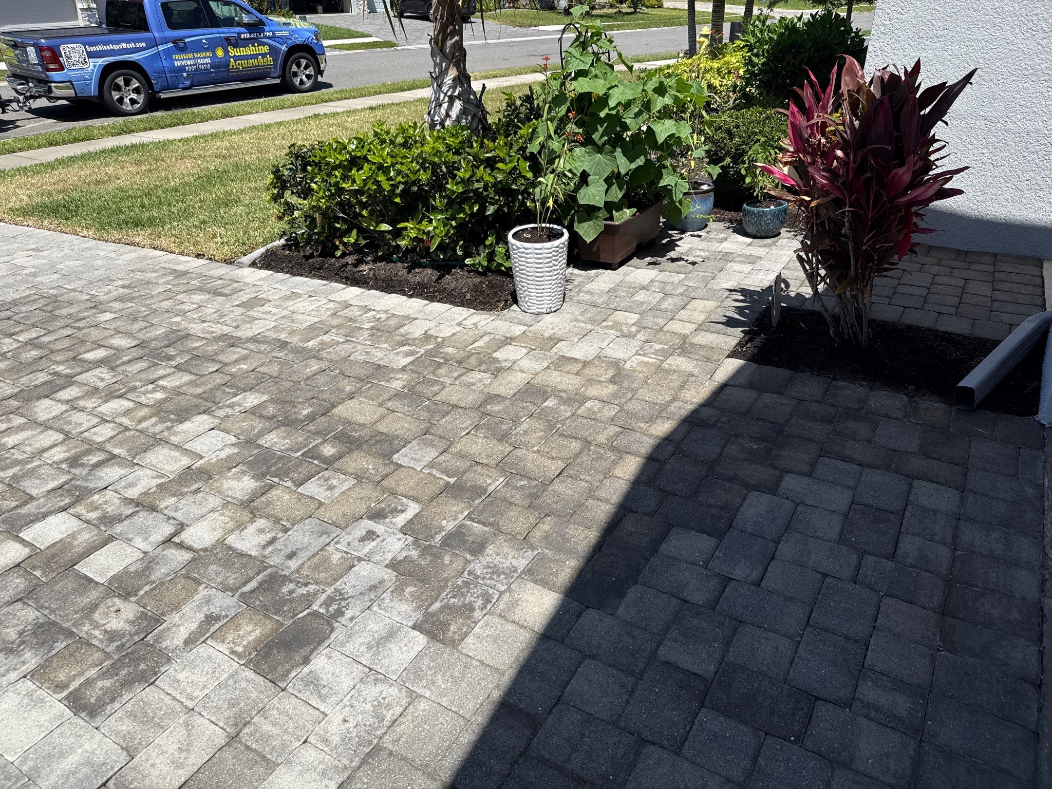 Paver Driveway & Concrete Cleaning | Trevesta Community | Palmetto, FL by Sunshine AquaWash