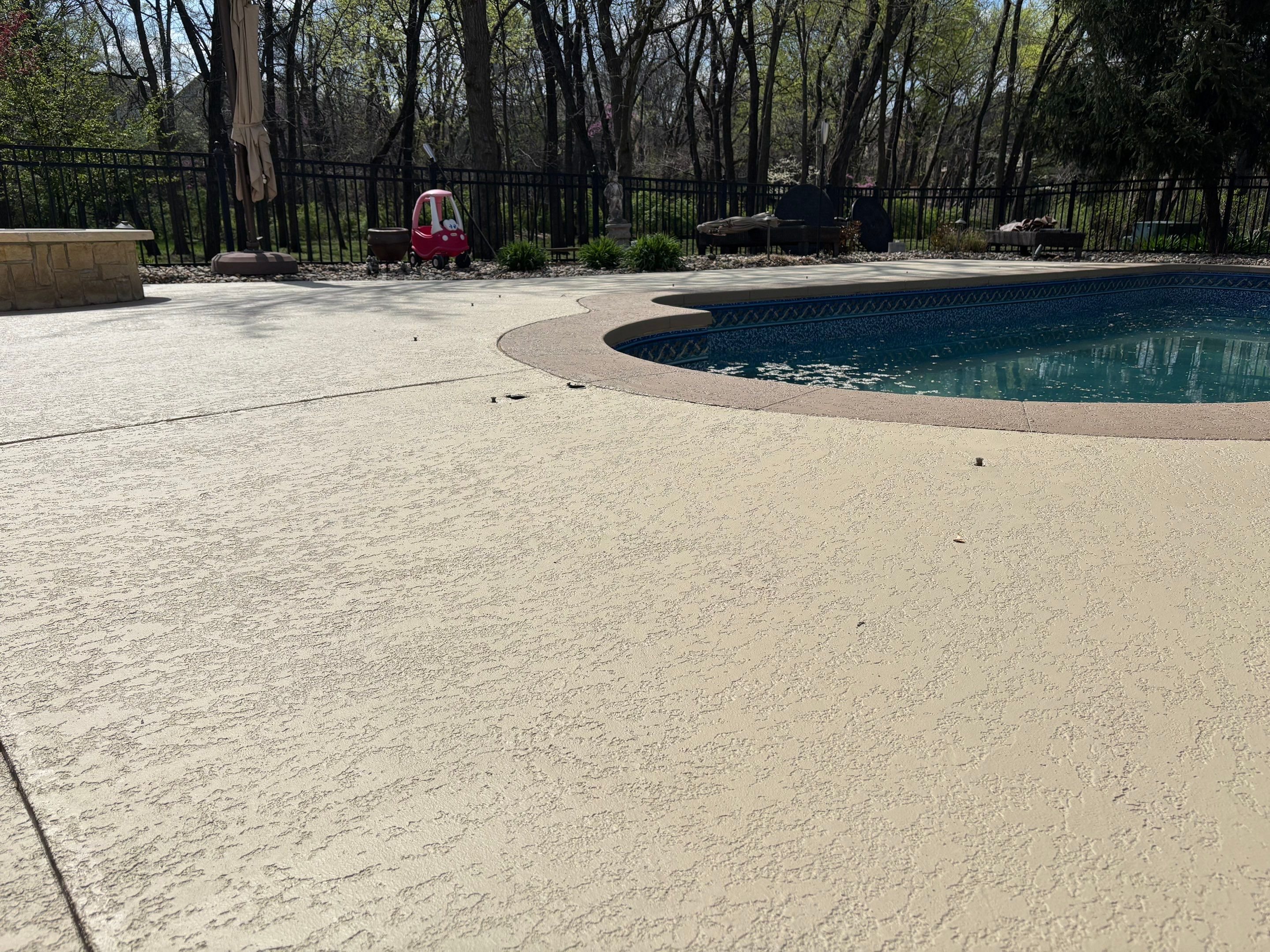 Pool Deck & Patio Resurface - Overland Park, KS by Big Red Decorative Concrete, LLC