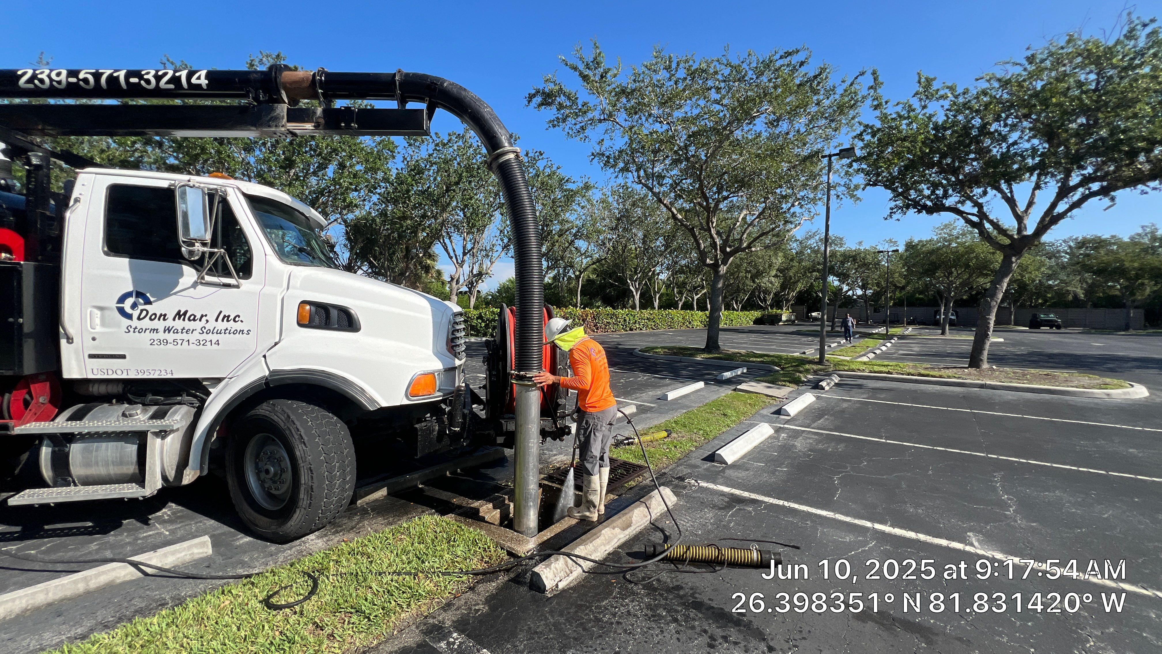 Pelican Landing Beach Parking Lot Stormwater System Maintenance by Don Mar, Inc. Storm Water Solutions