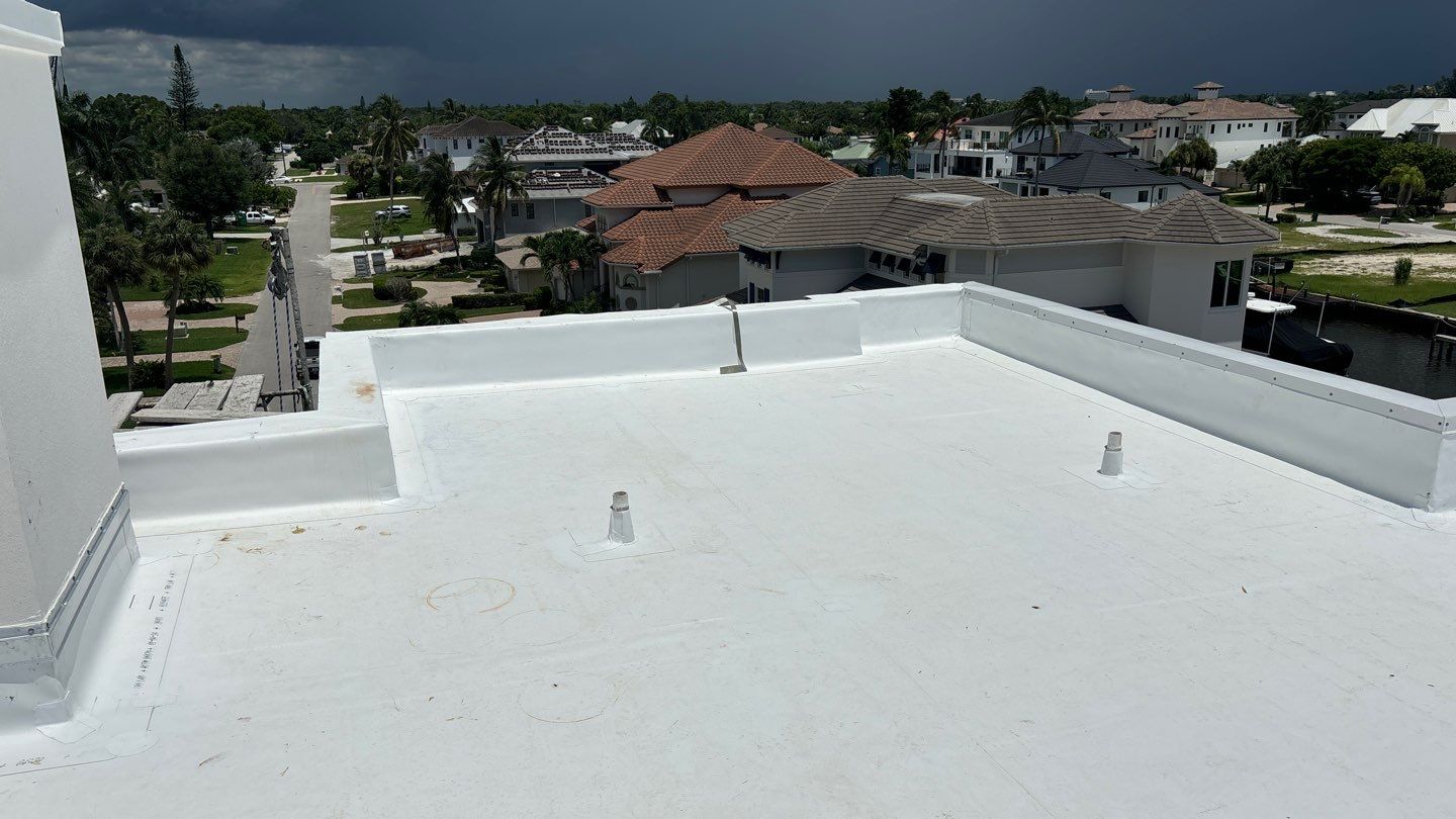 Residential Install of Flat TPO by International Roofing