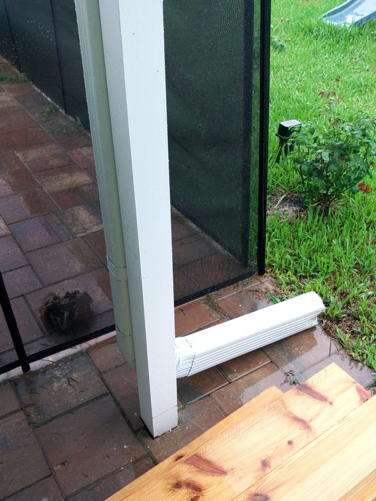 White Down Spouts using Downspout Extension in Fort Myers FL by Gutter Professors