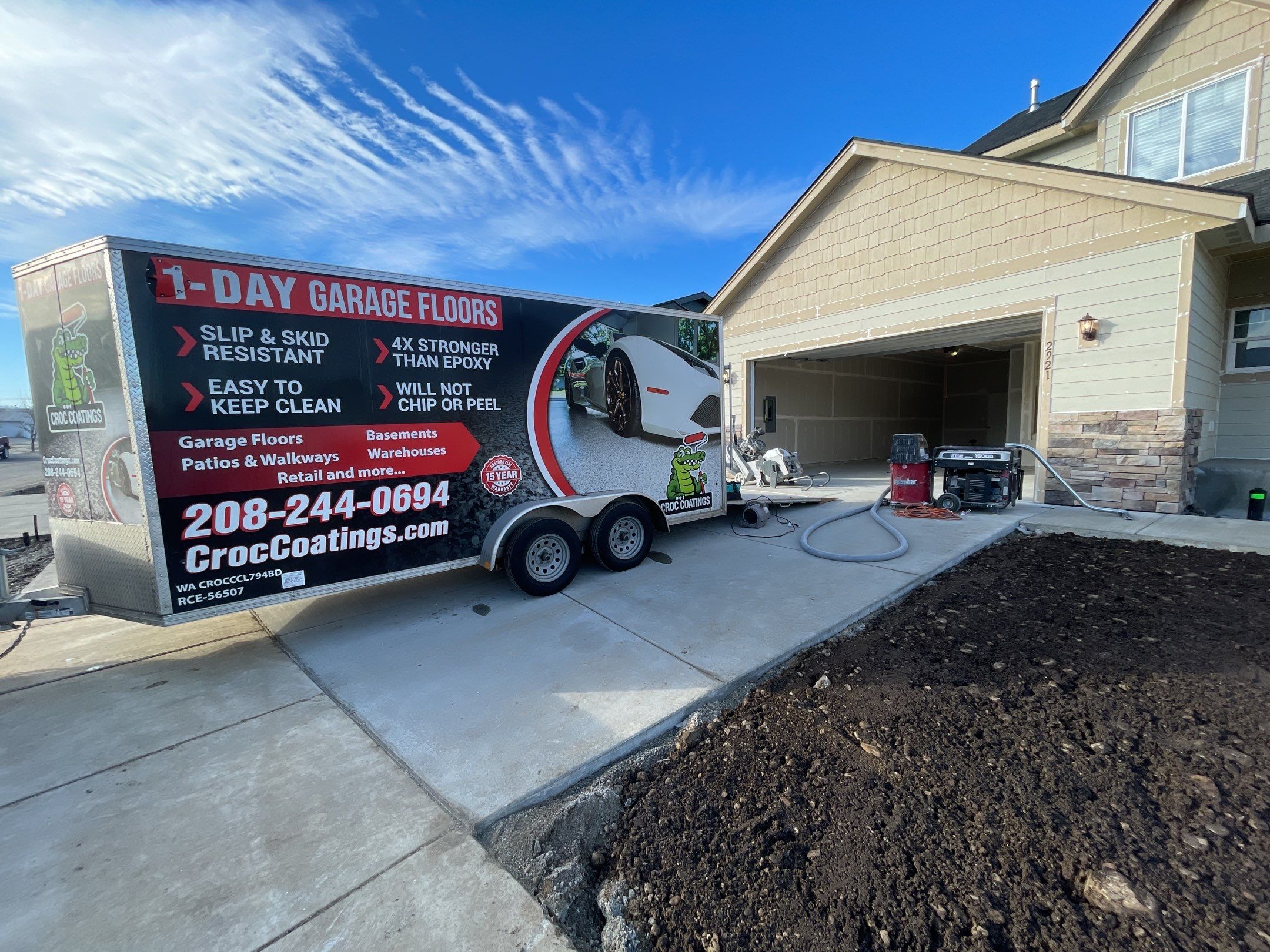 Garage Transformation using Domino by Croc Coatings, LLC