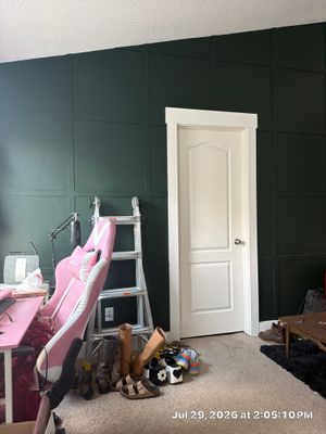 Custom Grid Accent Wall and Door Installation in South Salt Lake