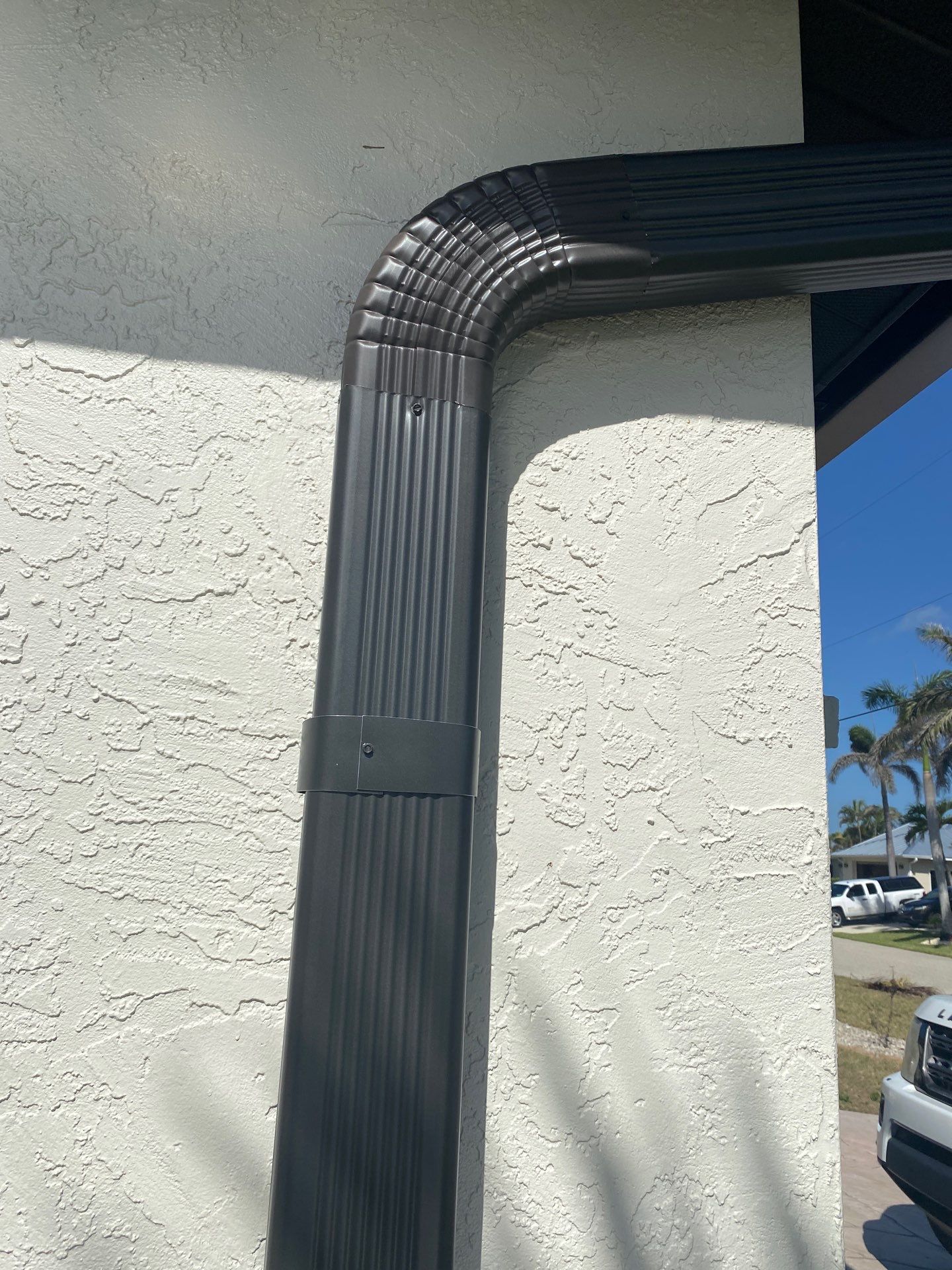Black Seamless Gutters for Modern Homes in Punta Gorda by Gutter Professors