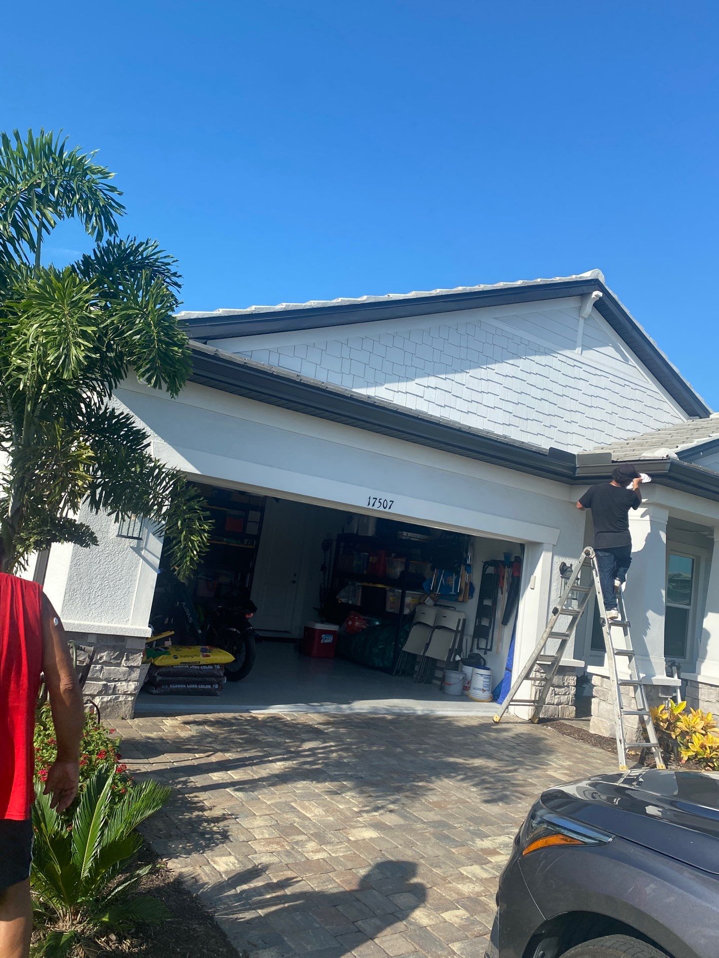 Black 7-Inch Gutters with Matching Downspouts in Lakewood Ranch FL by Gutter Professor by Gutter Professors