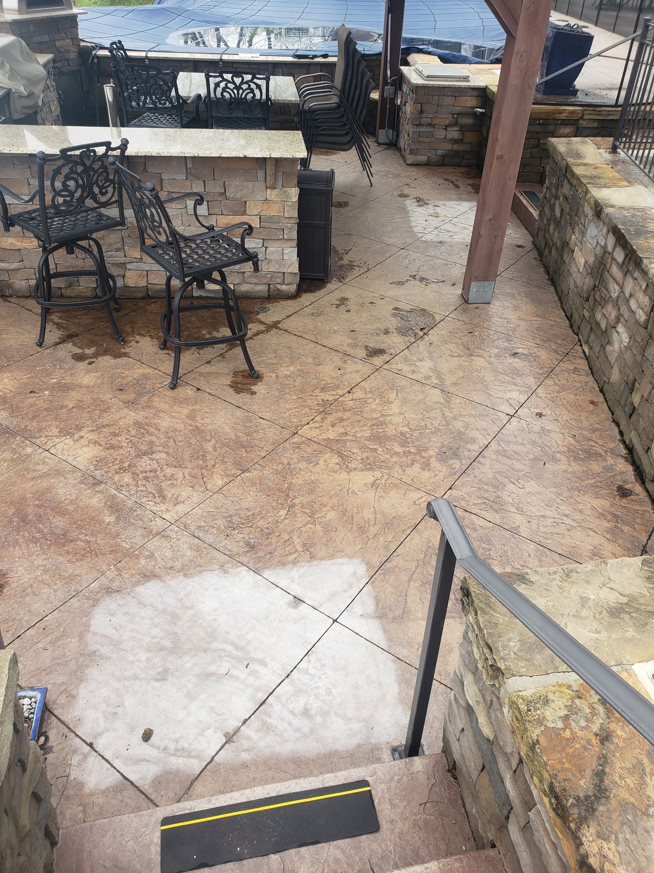 Lake Lotawana -- Front Walkway and Back Patio Tuscan Overlay by Big Red Decorative Concrete, LLC