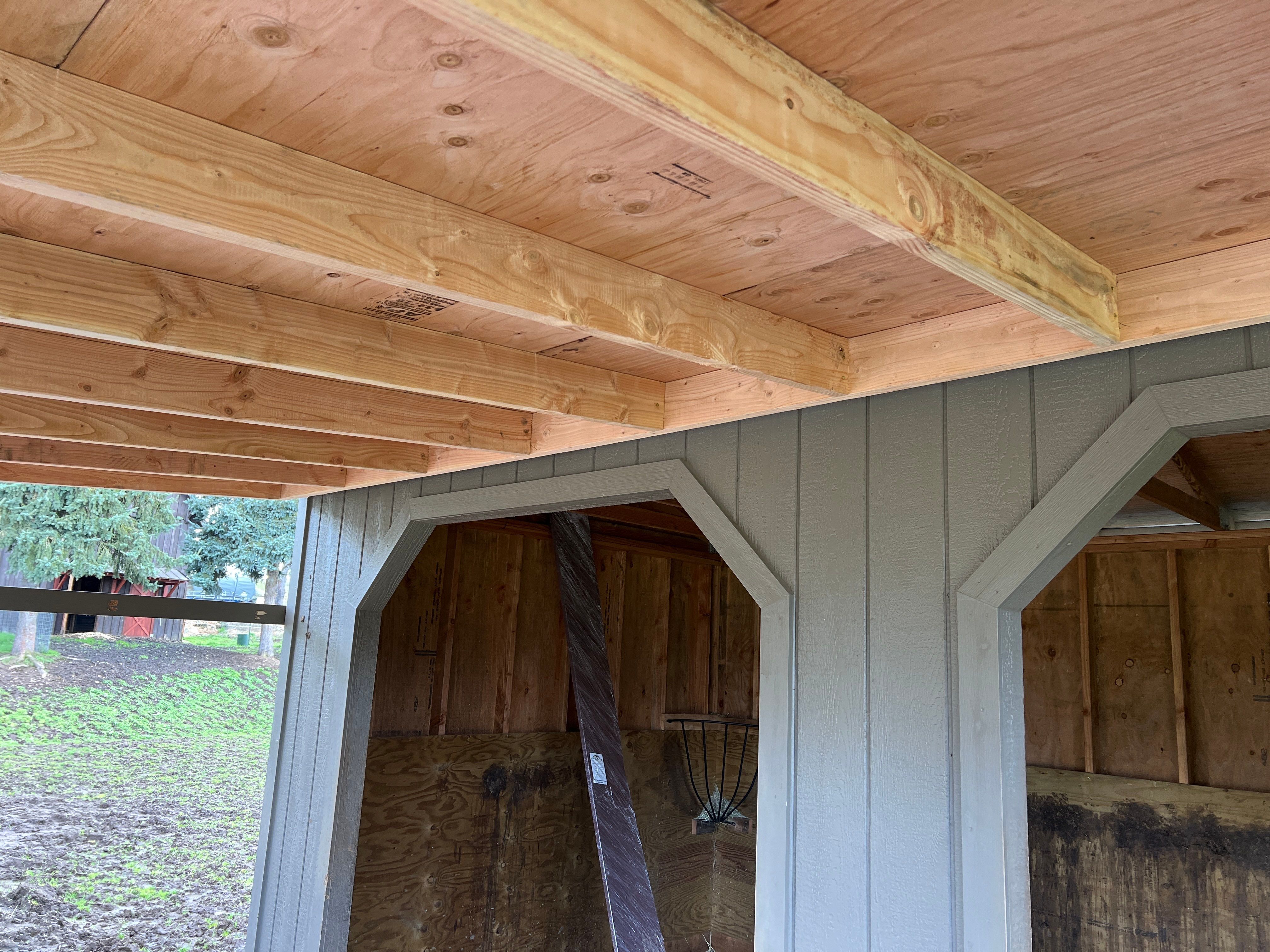 Shed Cover using Pressure Treated Posts by Villegas Remodeling, LLC