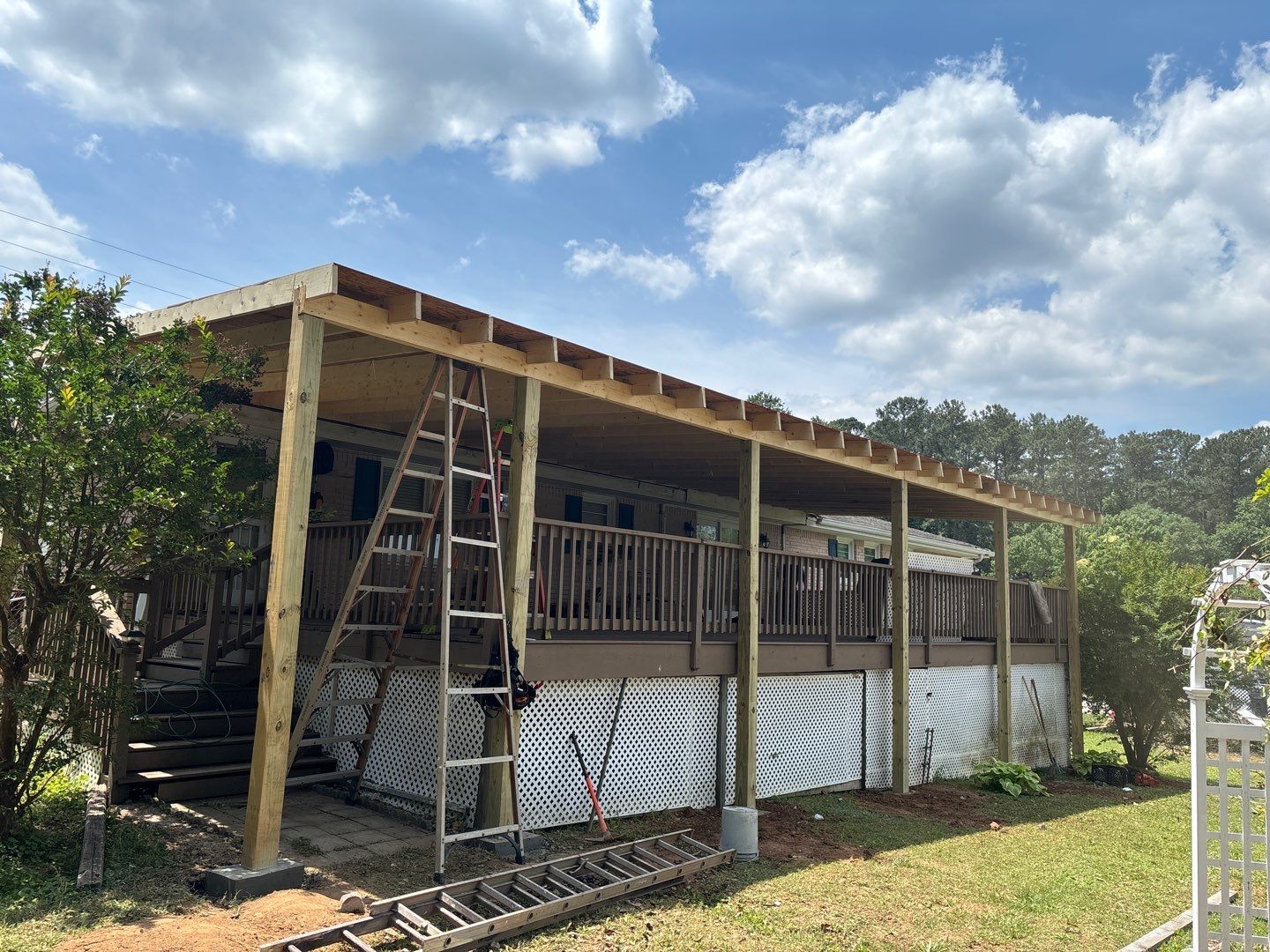 Cover porch by Deerfield Roofing LLC