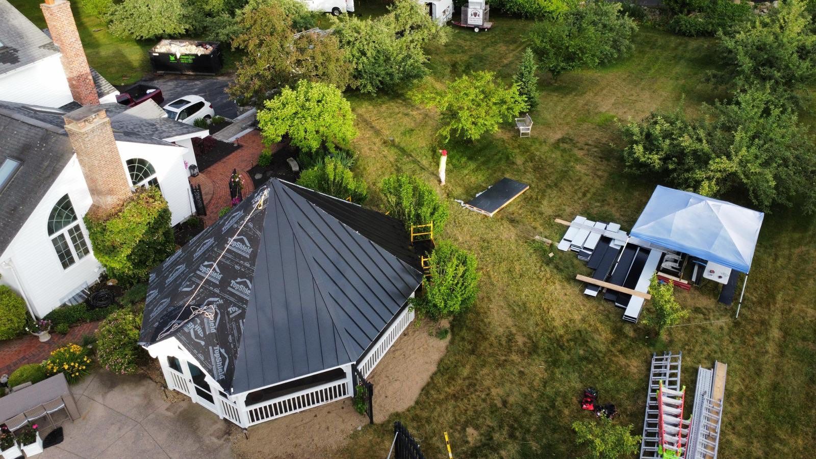Standing Seam Black Metal Roof- Gazebo by Loyalty Exterior Solutions 