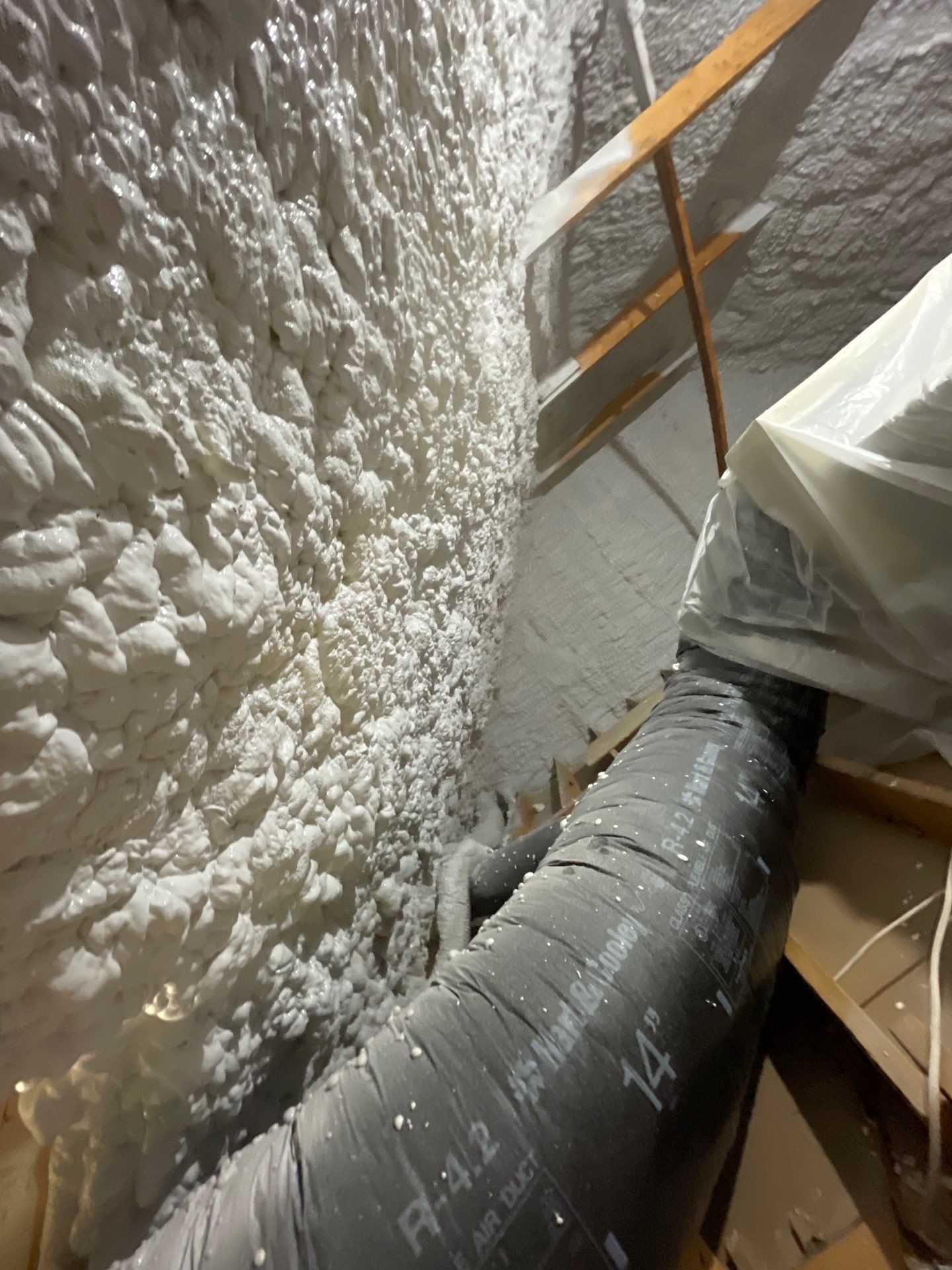 Attic Insulation using open cell spray foam by NYS Foam & Energy