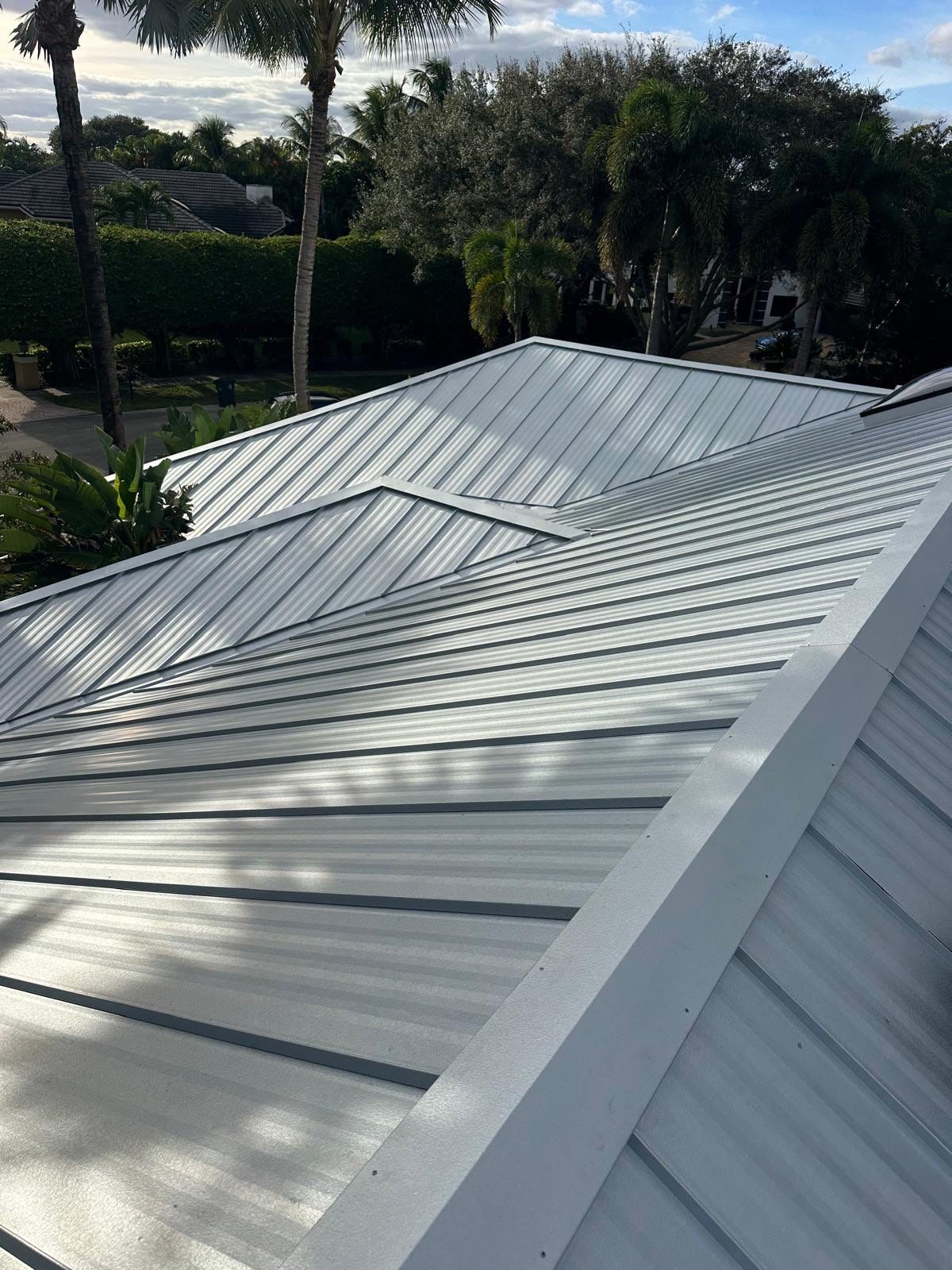 Residential Roofing Installation using 1" Nail strip metal roof by BLUES BROTHERS ROOFING