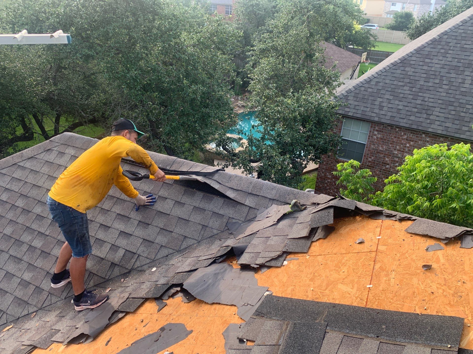 Full Architectural Shingle Roof Replacement and Decking Repair in Cedar Park by Caliber Restoration LLC