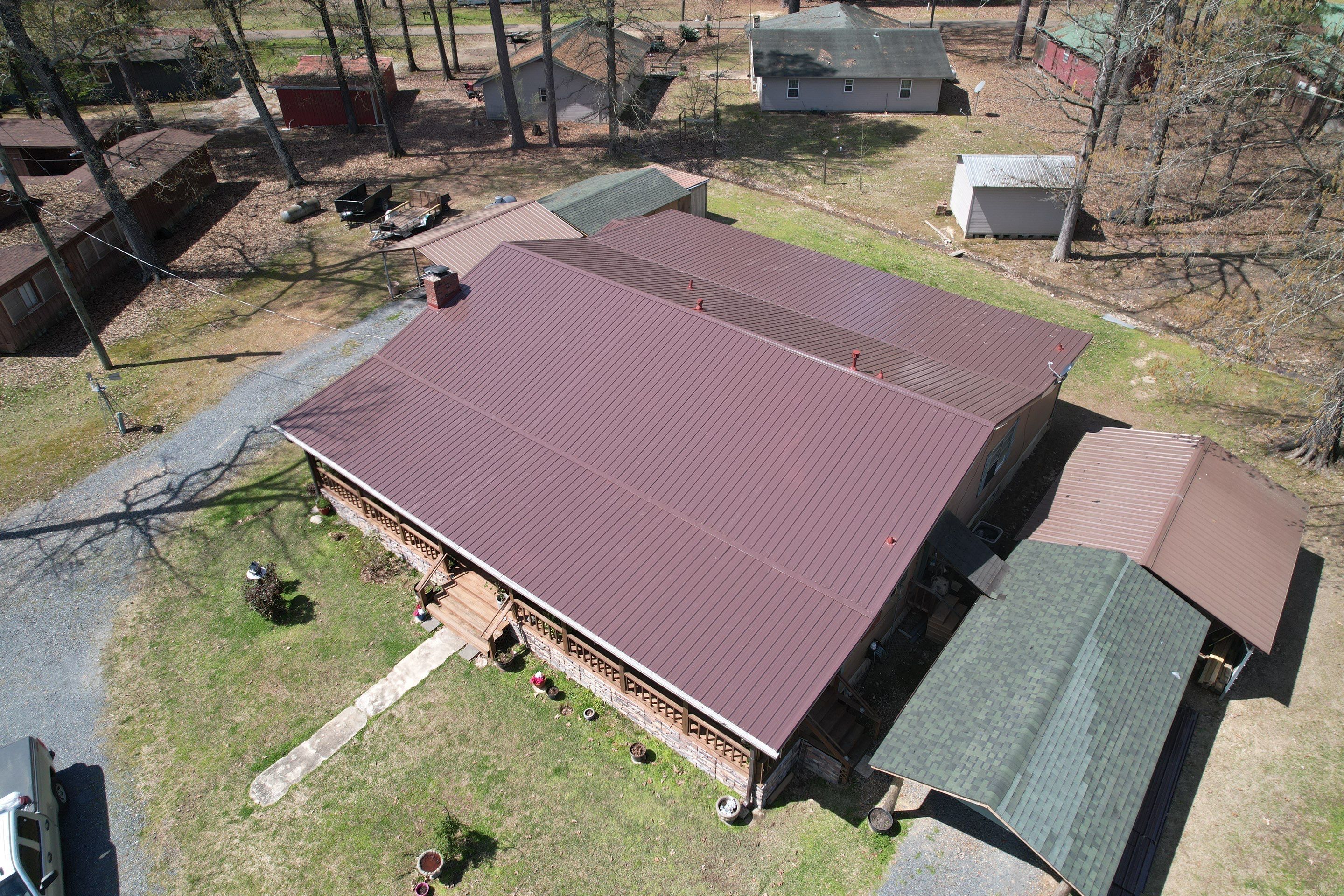 Residential Roofing Installation using 29 Gauge Colored Metal by Hostetler Roofing