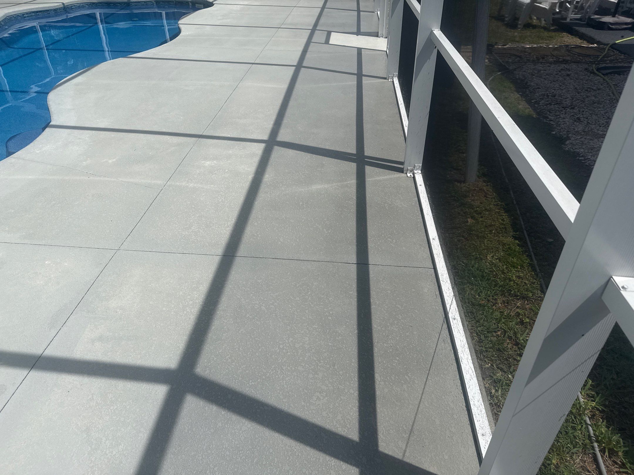 Painted Pool Deck & Pool Cage Cleaning in Allendale – Bradenton, FL by Sunshine AquaWash