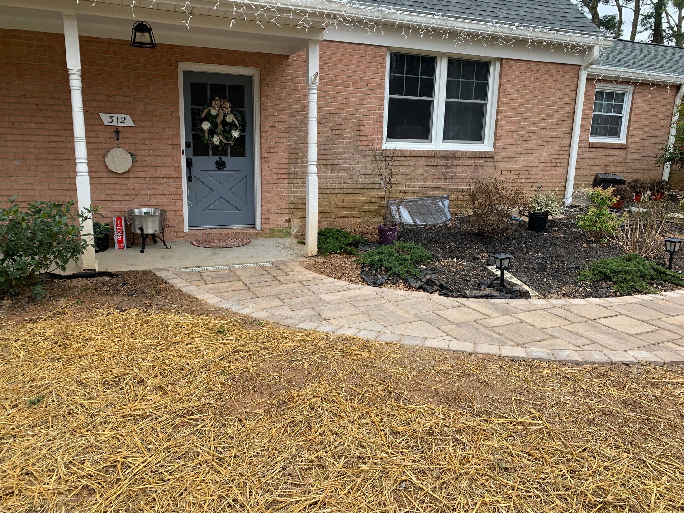 Front Walkway Remodel using Techo-Bloc Pavers by The Smet Companies, LLC