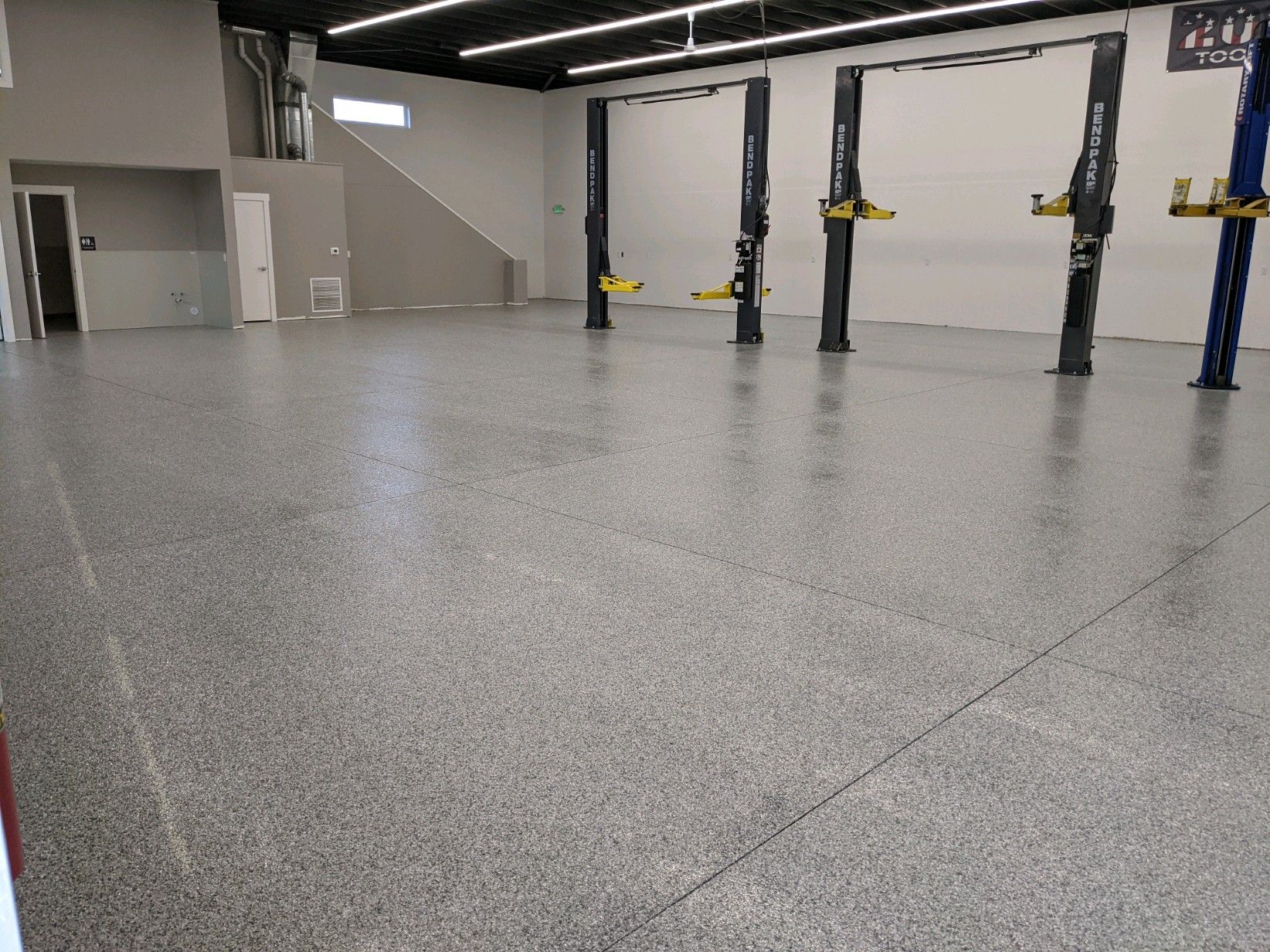 Commercial Floor Transformation using Slate Stone by Croc Coatings, LLC