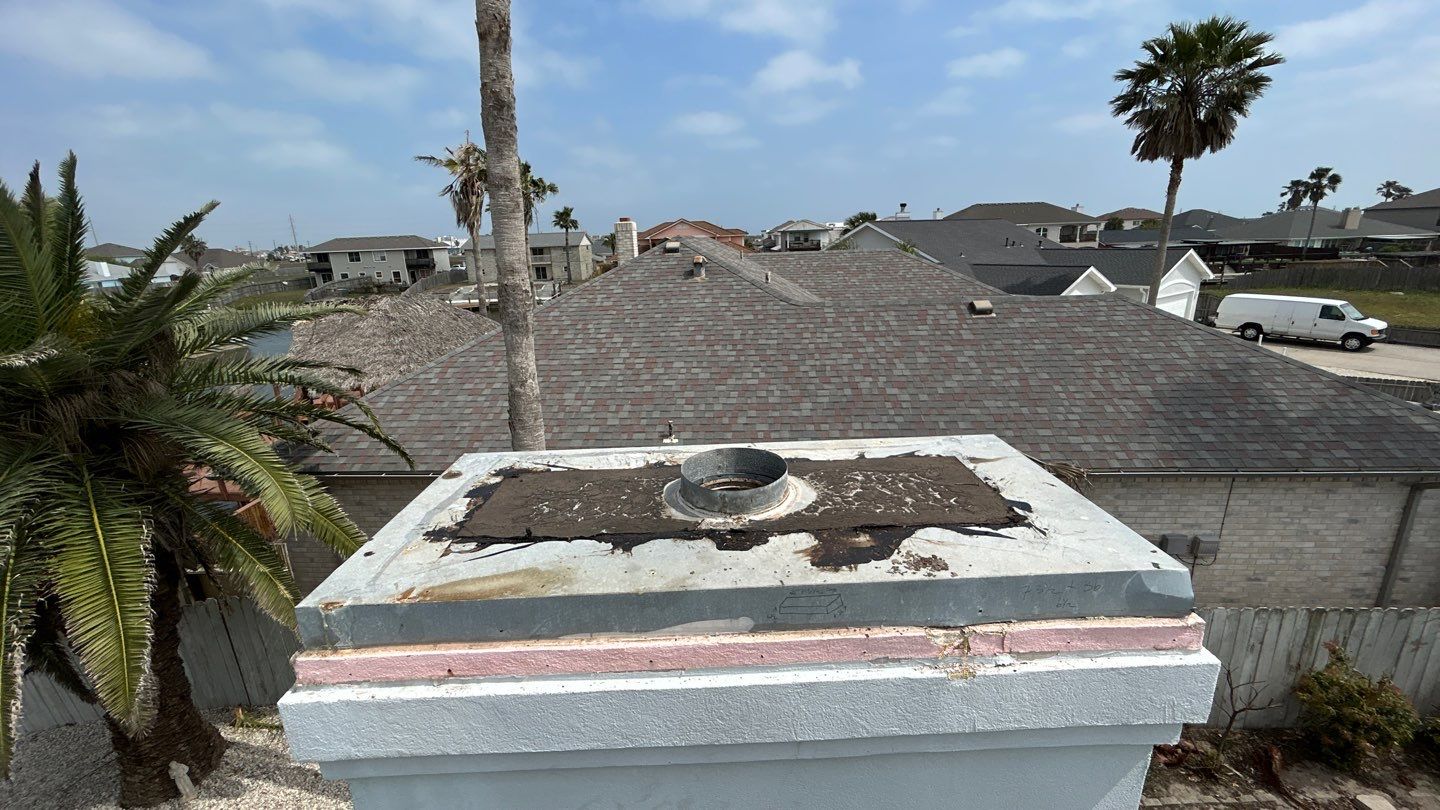 Residential Roofing Repair using Galvanized Chimney Cap & Chase by Lighthouse Roofing