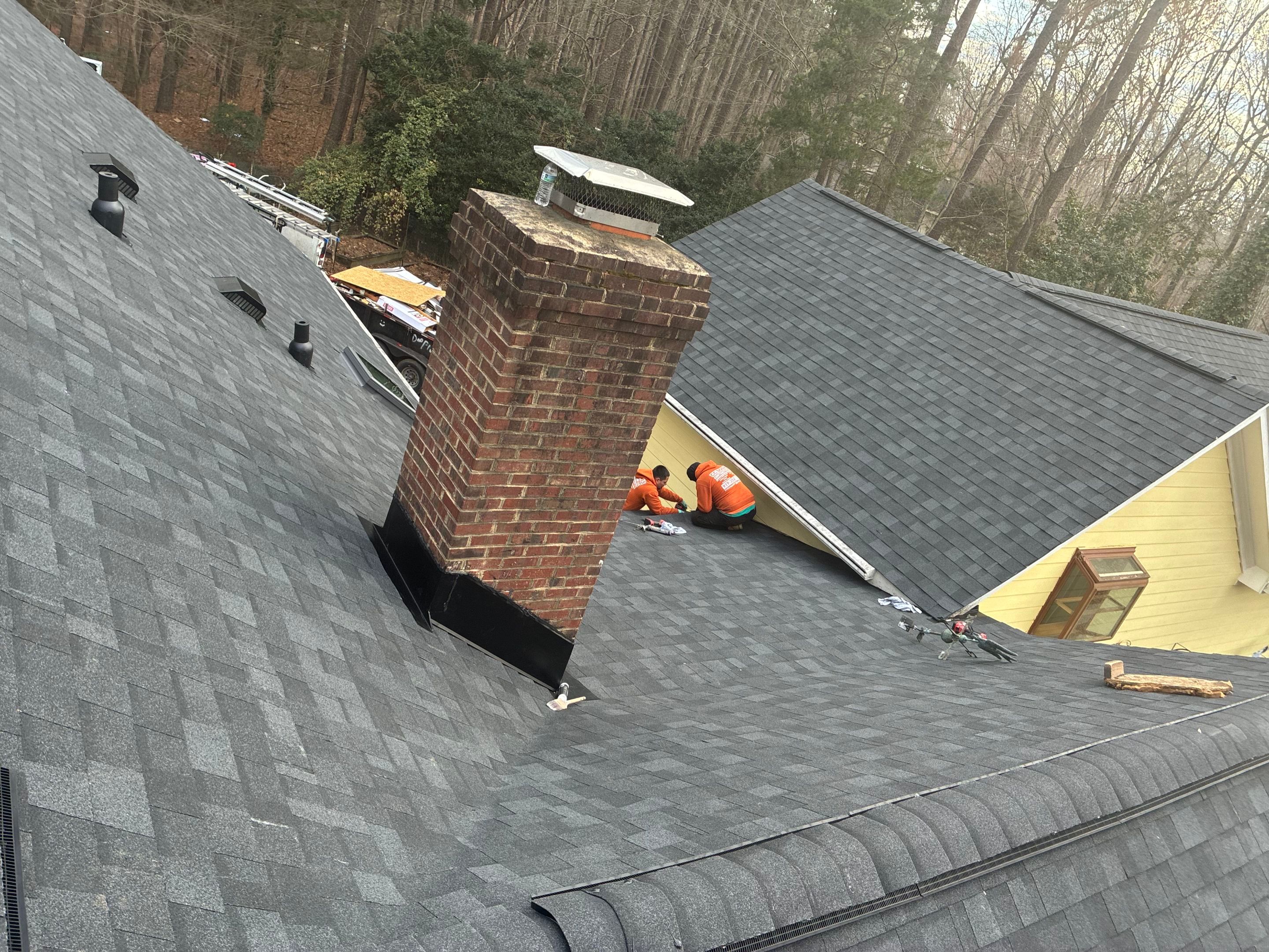 Residential Roof and Skylight Replacement in Wake Forest, North Carolina by Five Oaks Roofing Plus