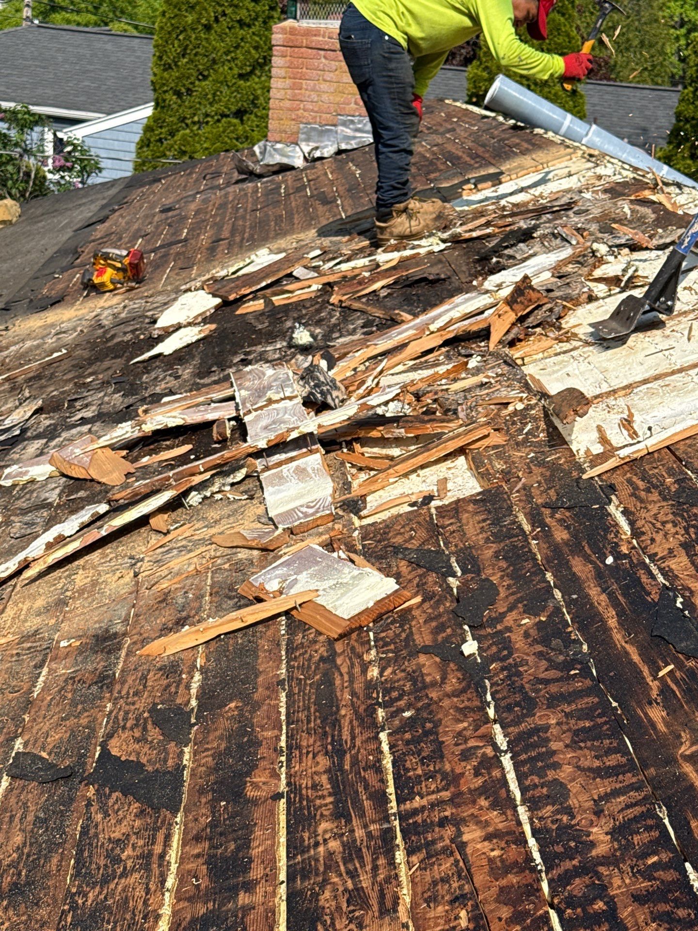 Solar Removal, Rafter Rebuild & Partial Roof Replacement in Natick, MA – Owens Corning Duration, Onyx Black by JOHNNYS PRO
