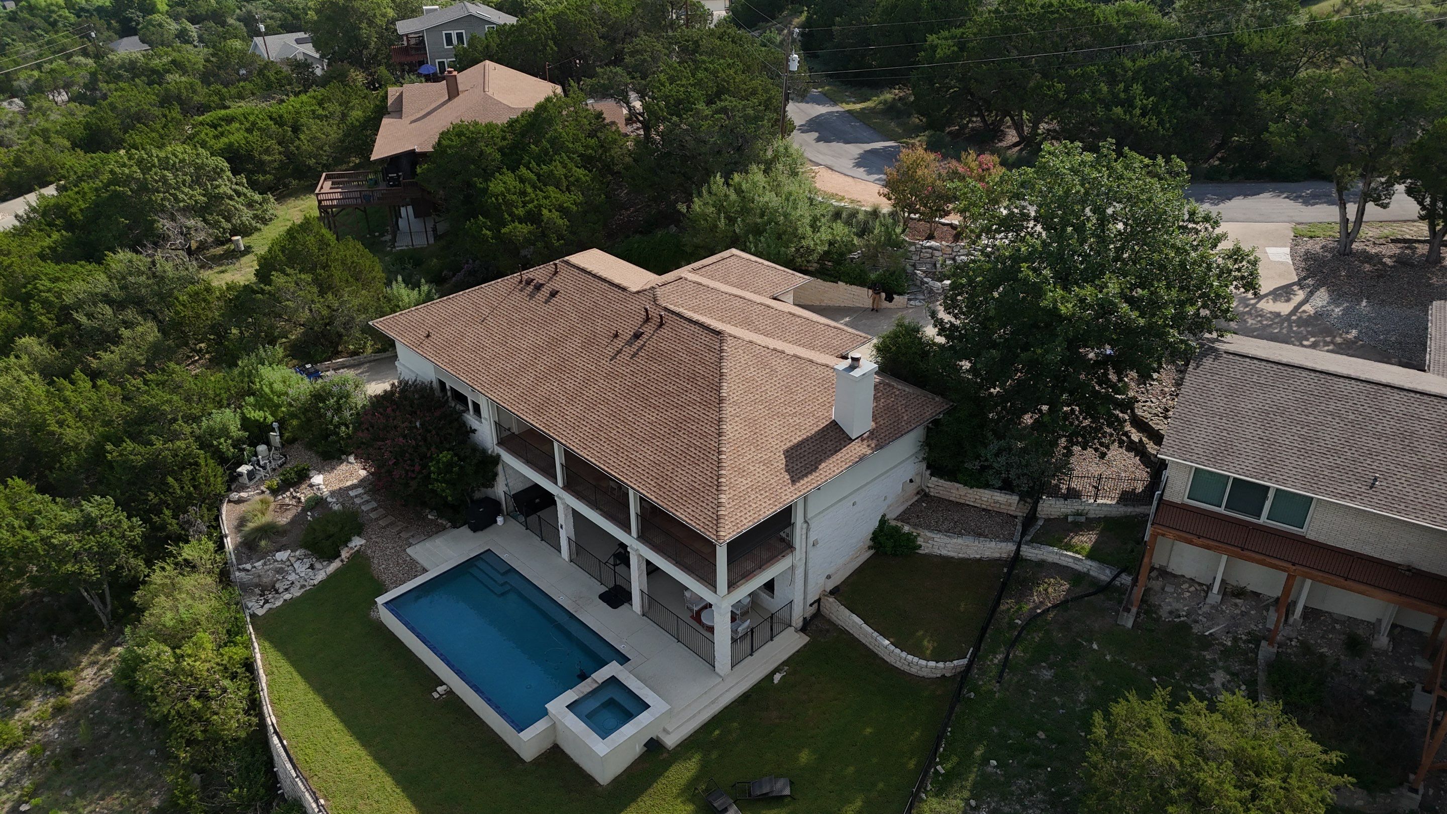 Residential Roof Replacement using GAF - HDZ - Shakewood by Action Exteriors Austin