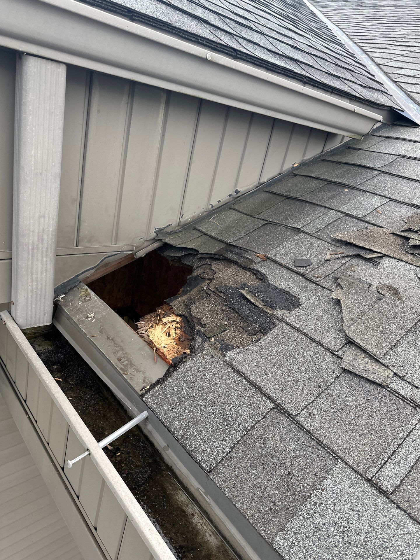 Soffit and Shingle repair  by Gellings Roofing & Siding