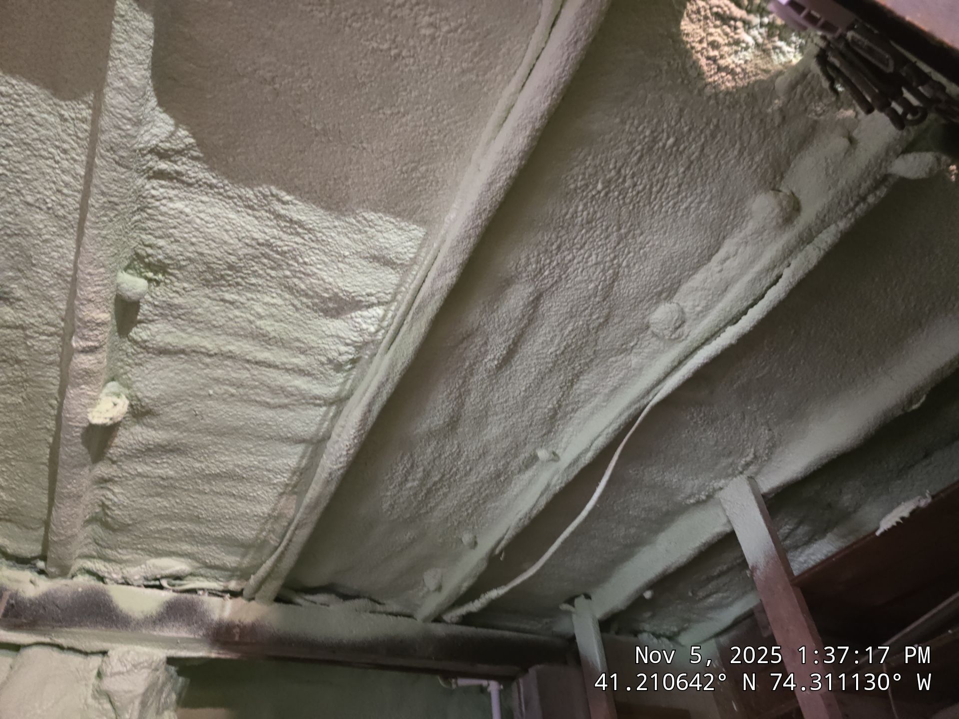 Basement Ceiling using Closed Cell Spray Foam by NYS Foam & Energy