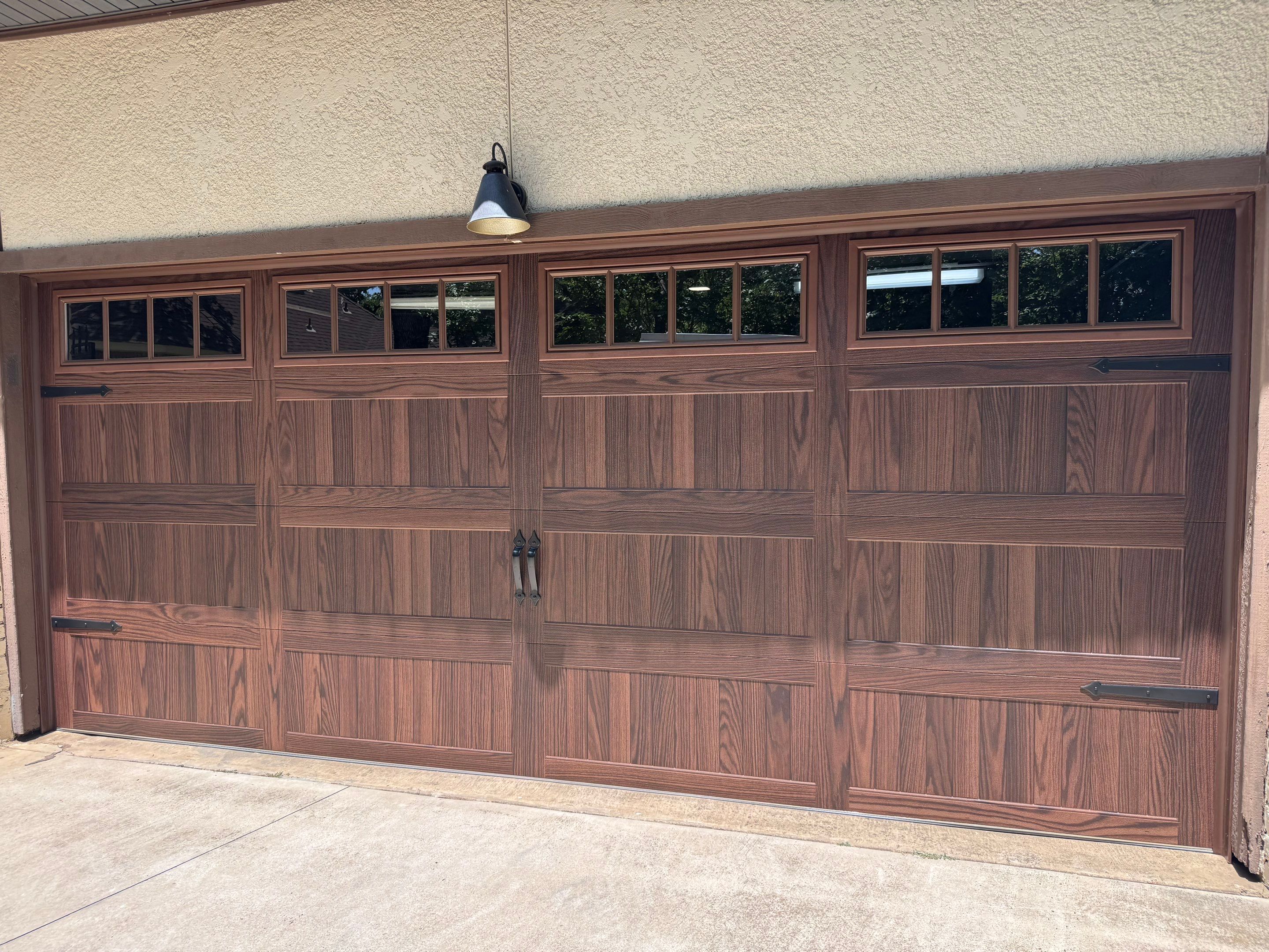 Carriage Style Woodtones Garage Door and LiftMaster Installation in Trophy Club by Meadows Garage Doors
