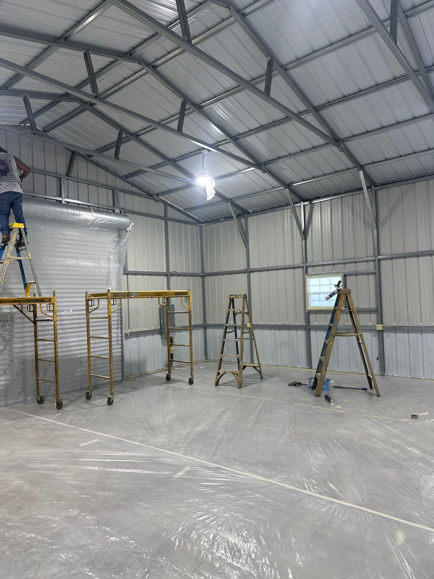 2" close cell foam on this new shop in Lavon Tx by Apex Insulation Solutions