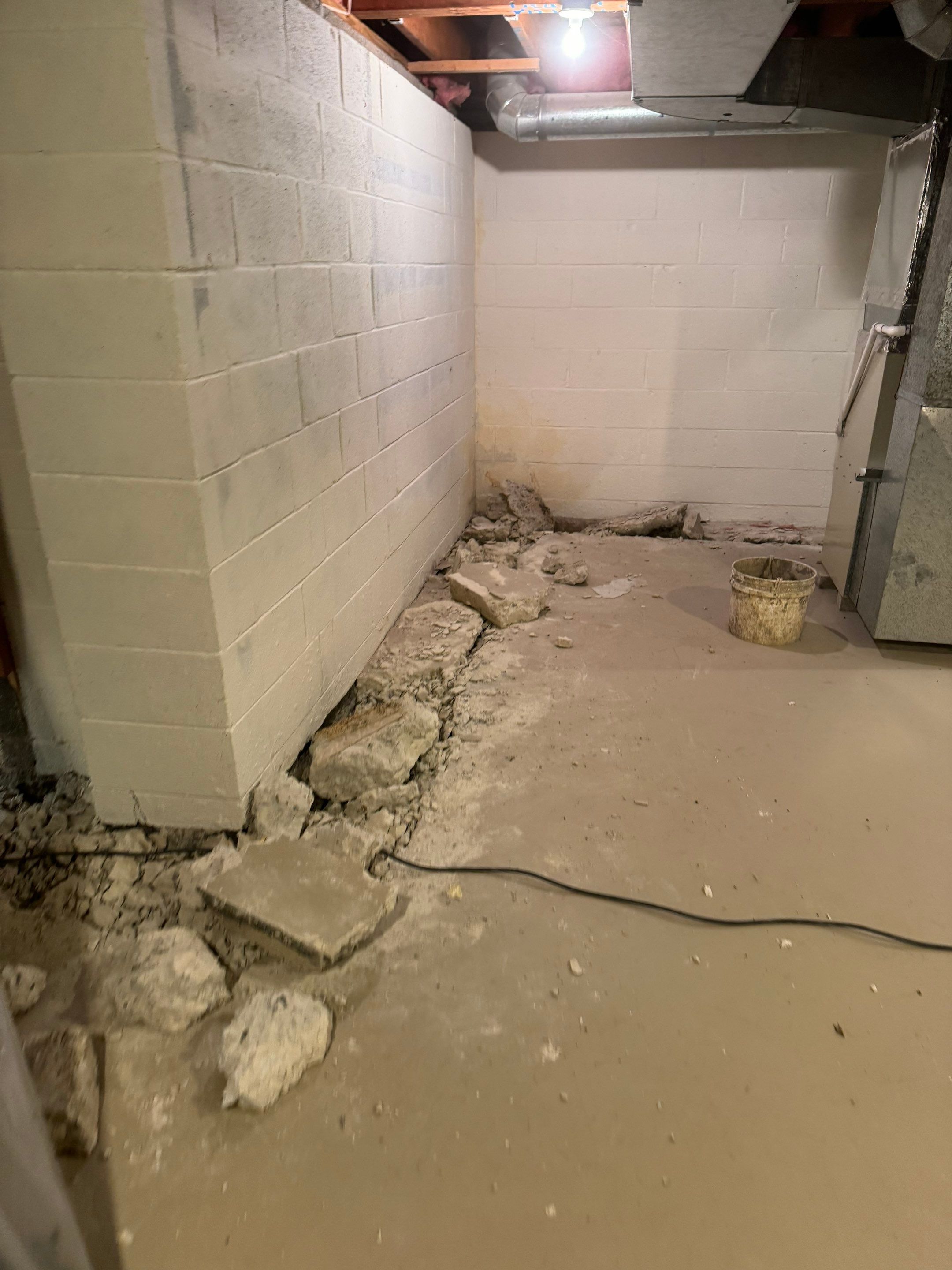 Interior French Drain With Radon Seal & Mold Remediation in Wall Township by Pure Service Pro, LLC 