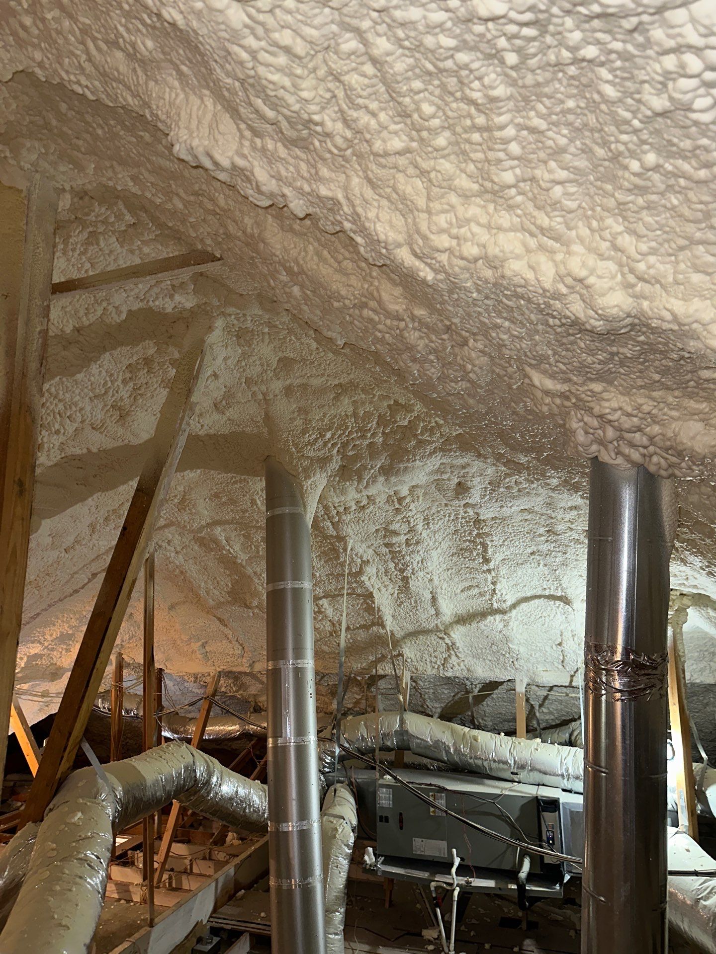 Spray foam insulation removal & re spray by Apex Insulation Solutions