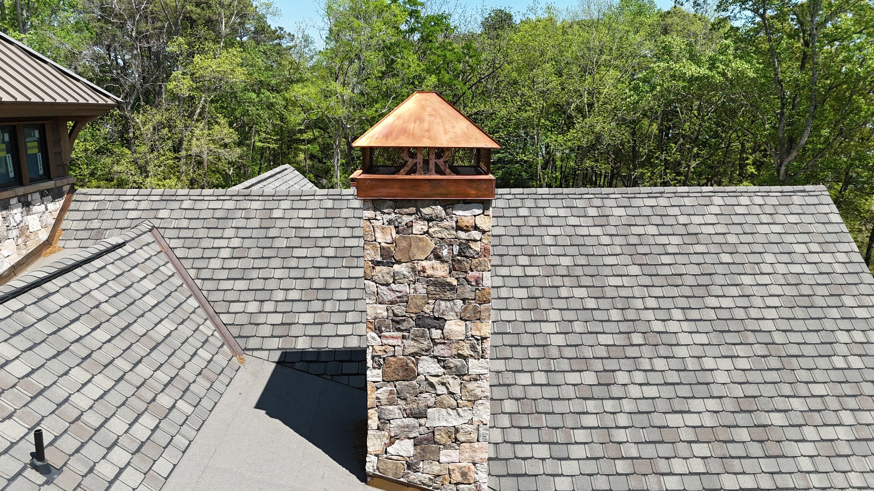 Custom Chimney Caps - Copper Hip & Ridge by Premier Chimney and Roofing