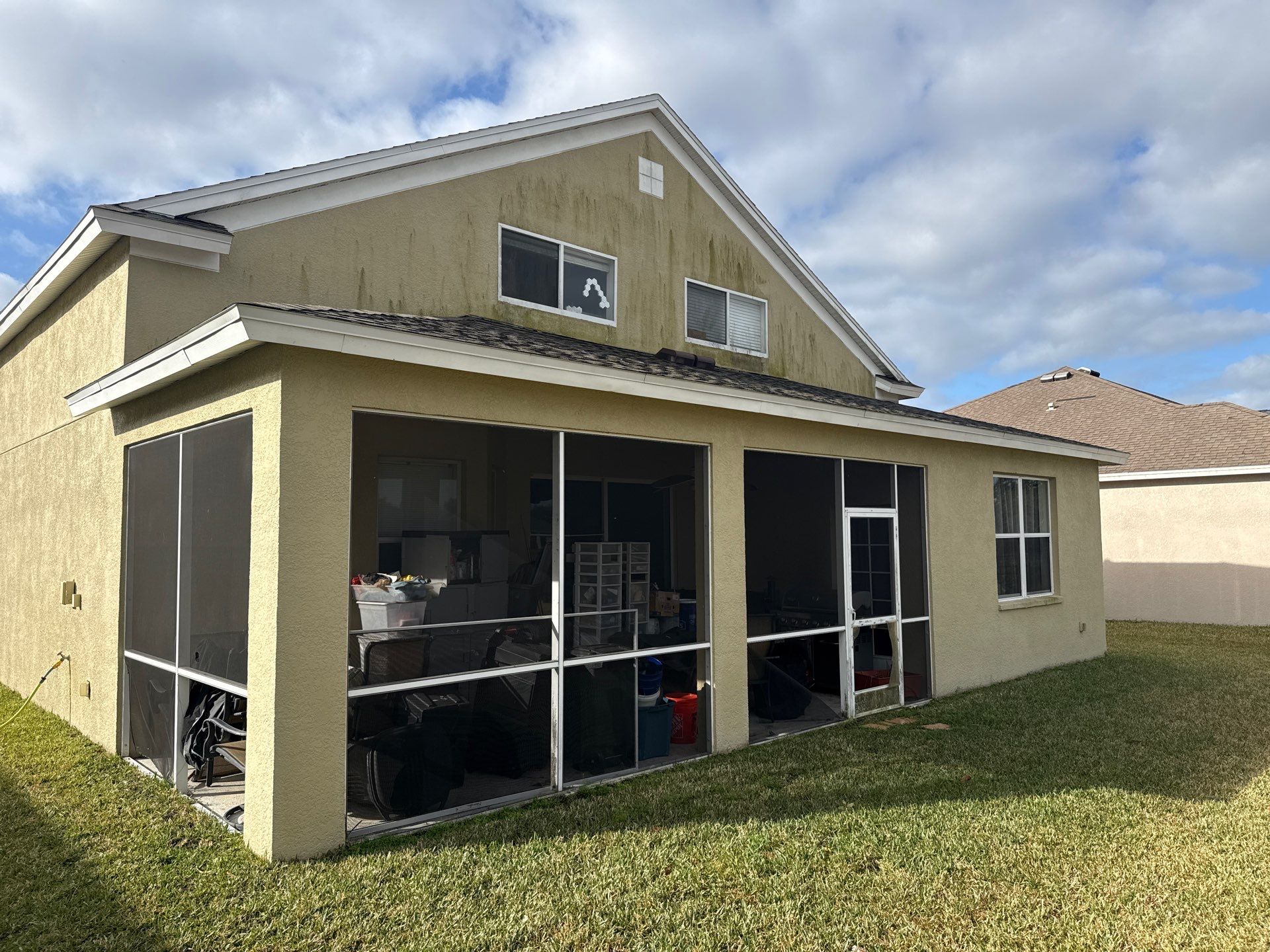 House Wash Removing Heavy Algae Buildup | River Plantation, Parrish FL by Sunshine AquaWash