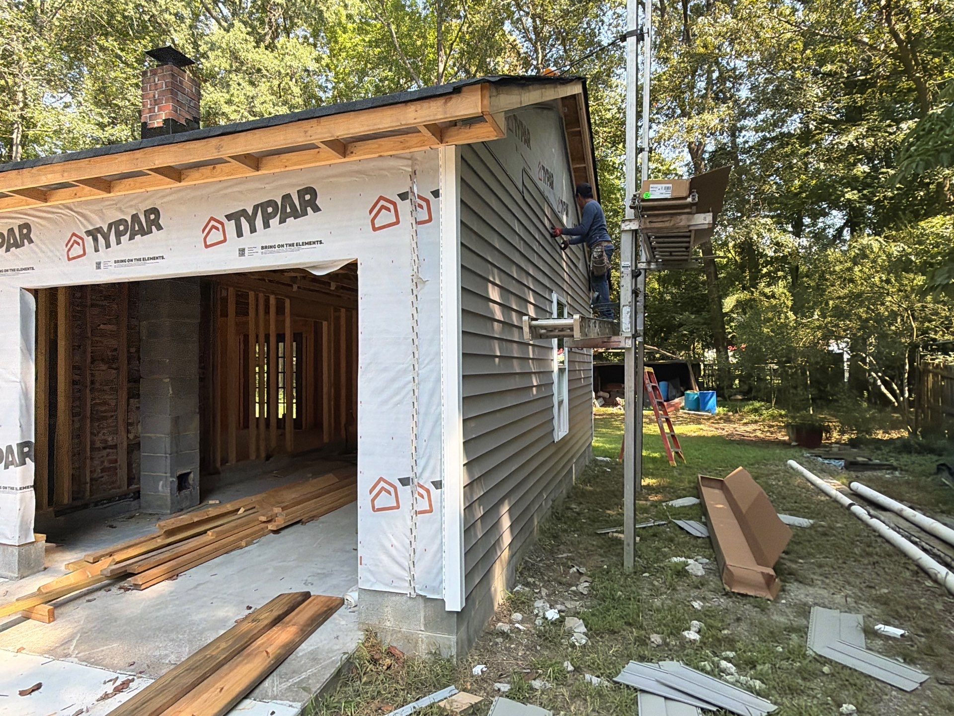 Single-Story New Construction Vinyl Siding Install in Gloucester by Cade Construction