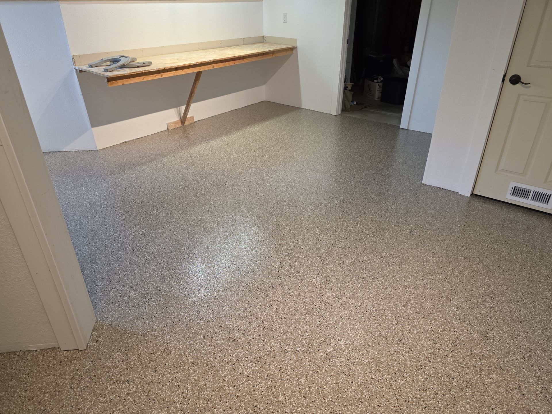 Basement Transformation using Pebble Beach by Croc Coatings, LLC