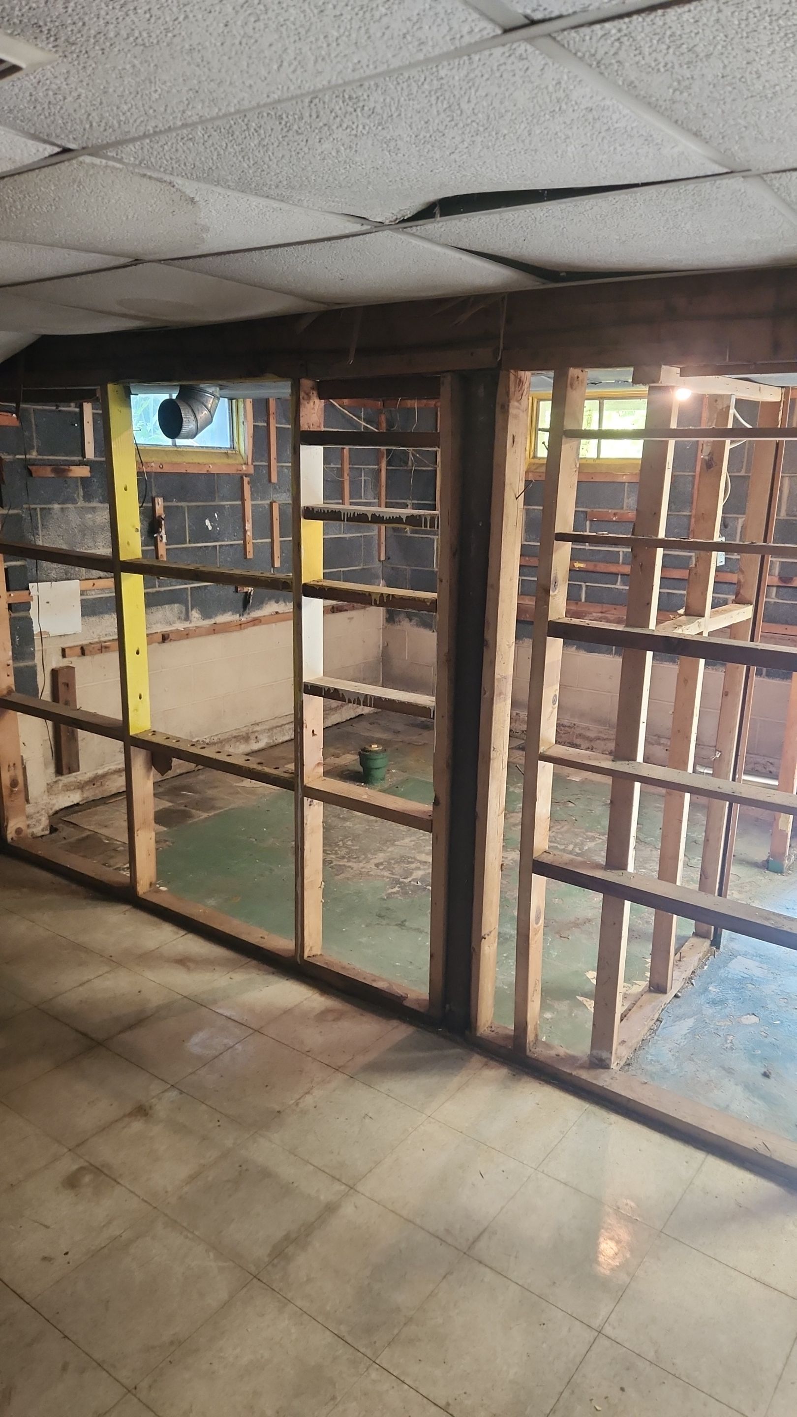 Interior French Drain & Mold Remediation Project in Manville, New Jersey by Pure Service Pro, LLC 
