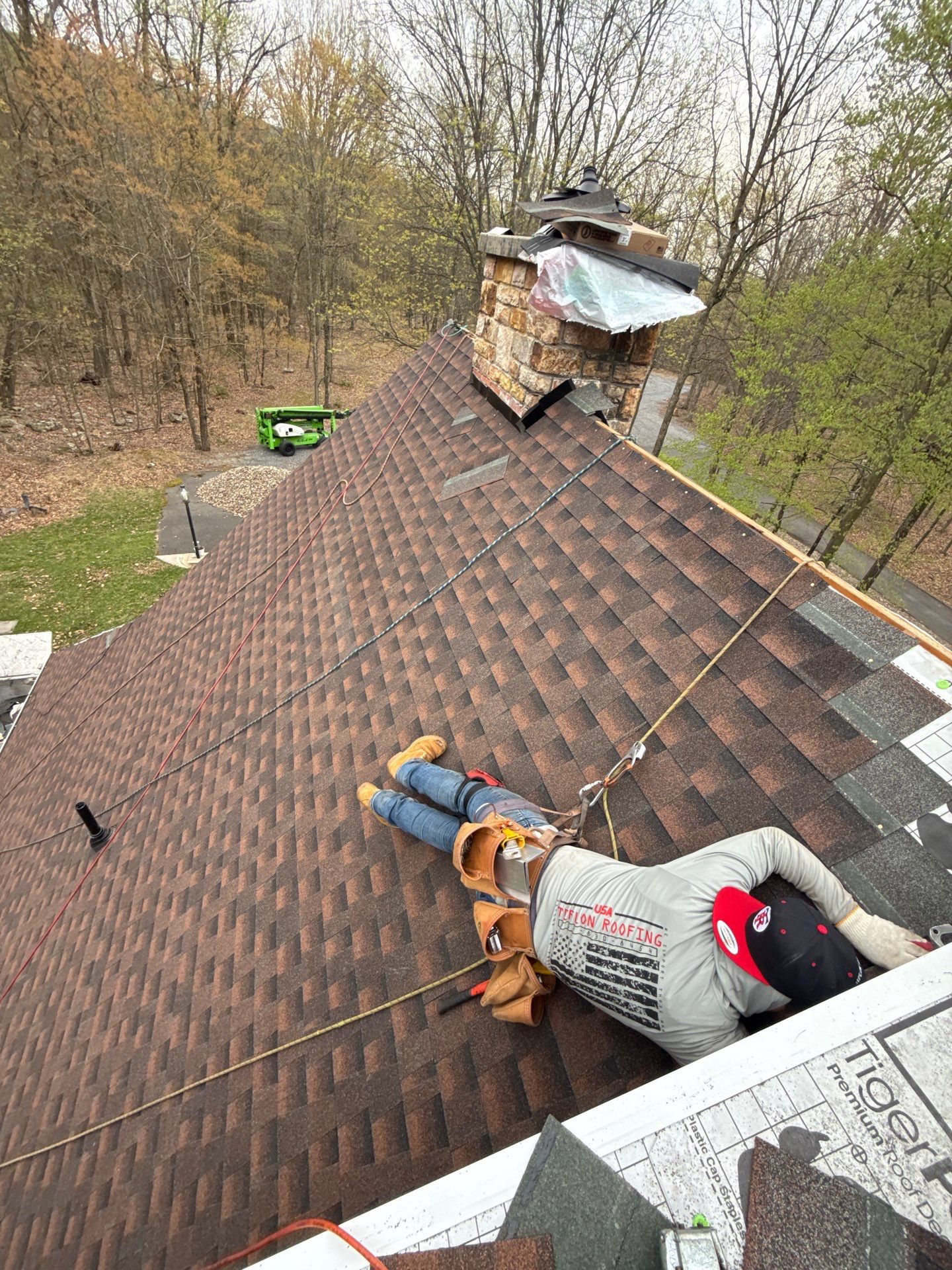 Roofing Installation using Gaf Hdz Architectural Shingle -Barkwood by Teflon Roofing