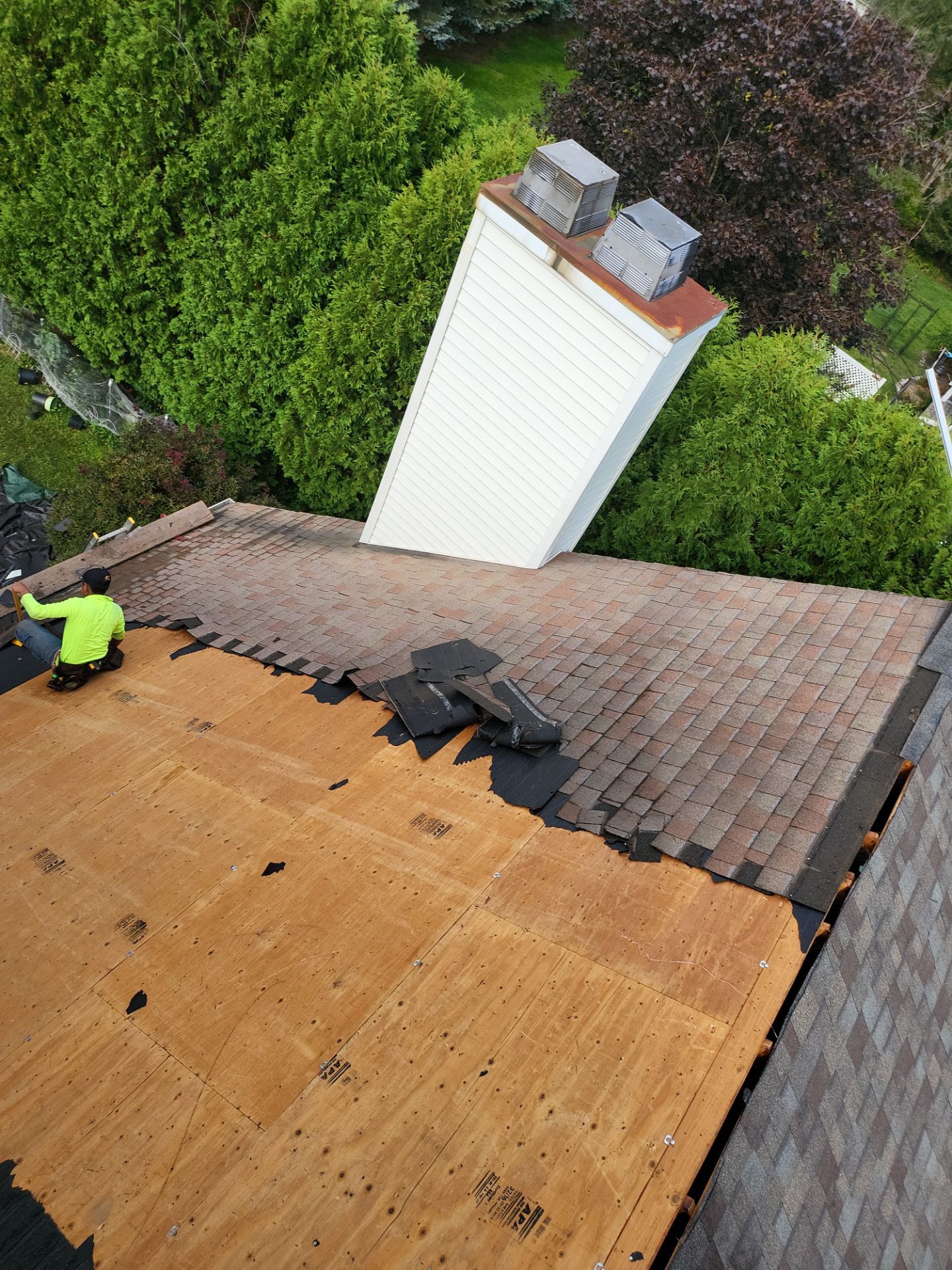 Residential Roofing Installation using Owens Corning Duration Driftwood by A Plus Exterior