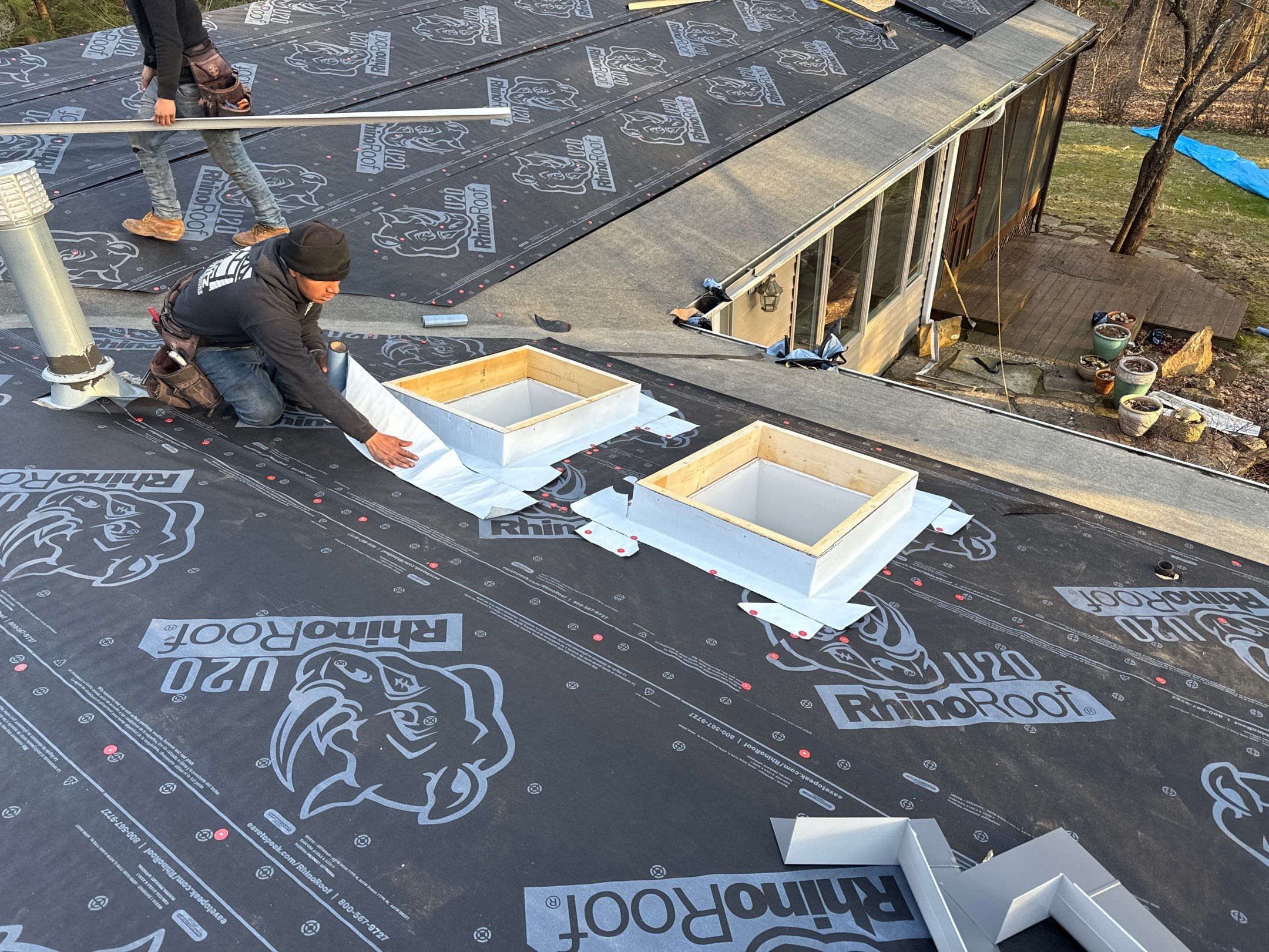 Residential Roofing Installation using Malarkey Vista AR Shingles (Black Oak) by Koontz Construction