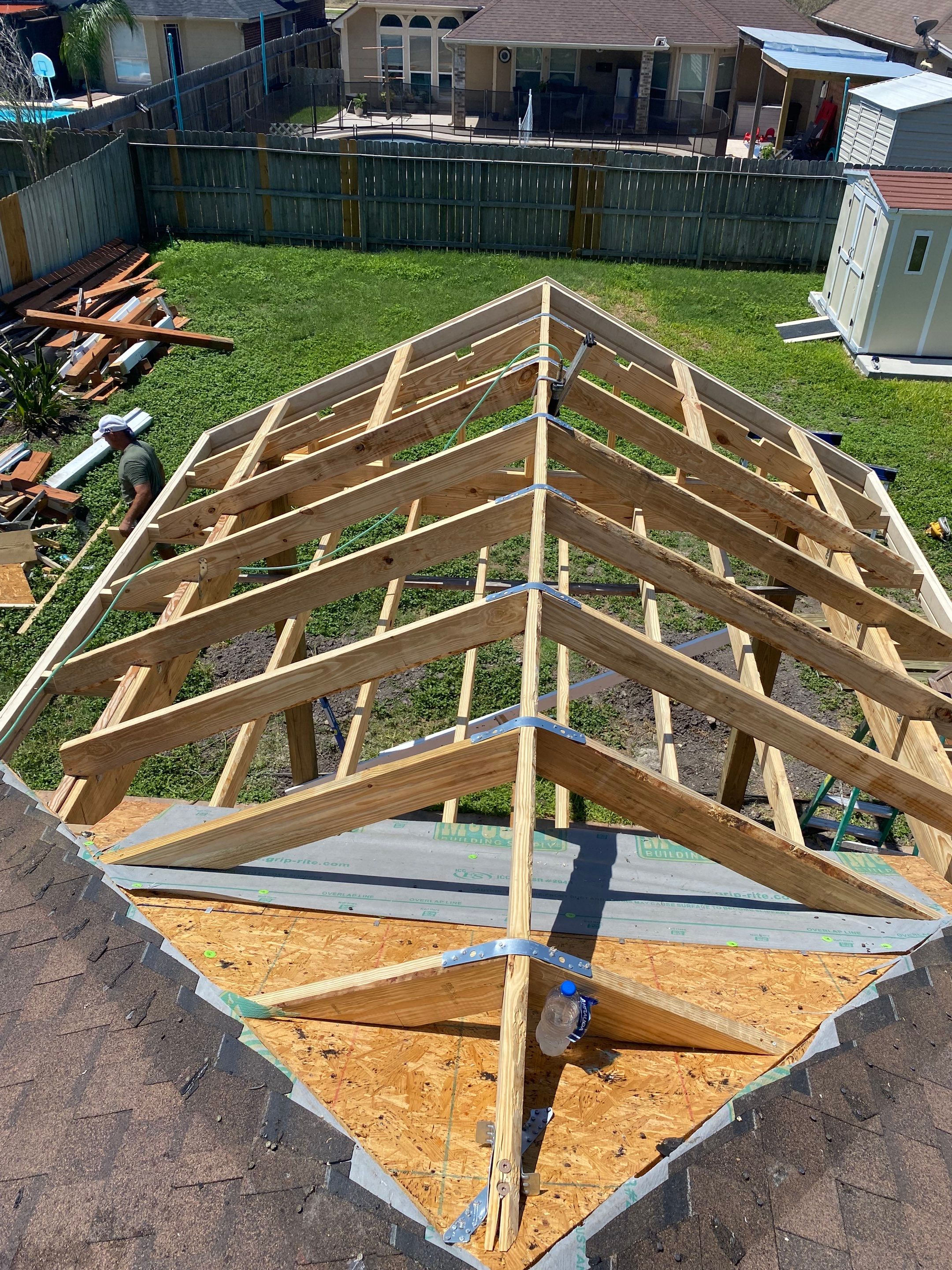 Back Yard Shade by Bayfront Roofing and Construction
