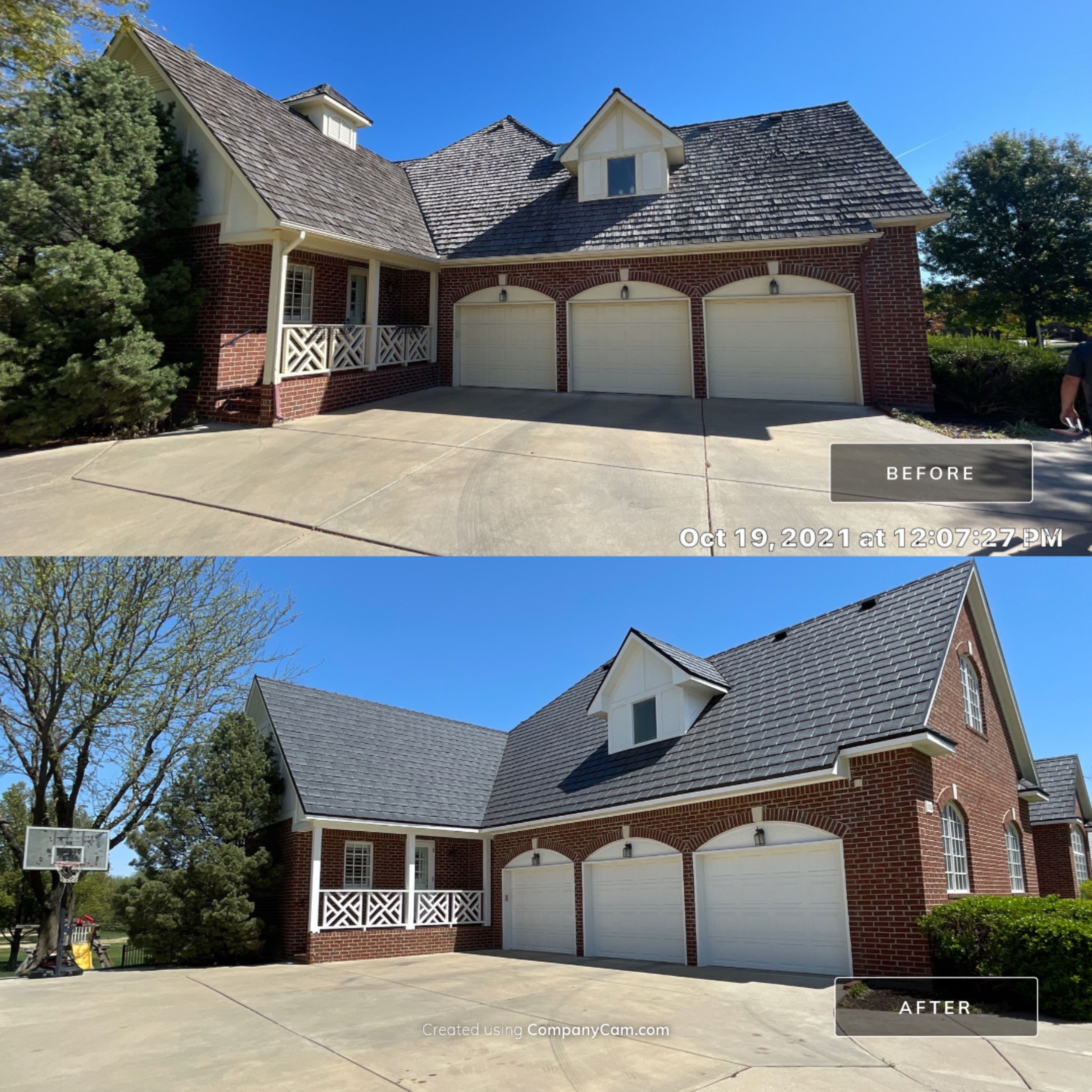 Residential Roofing Installation using DaVinci Bellaforte Slate in Slate Black by Eaton Roofing 