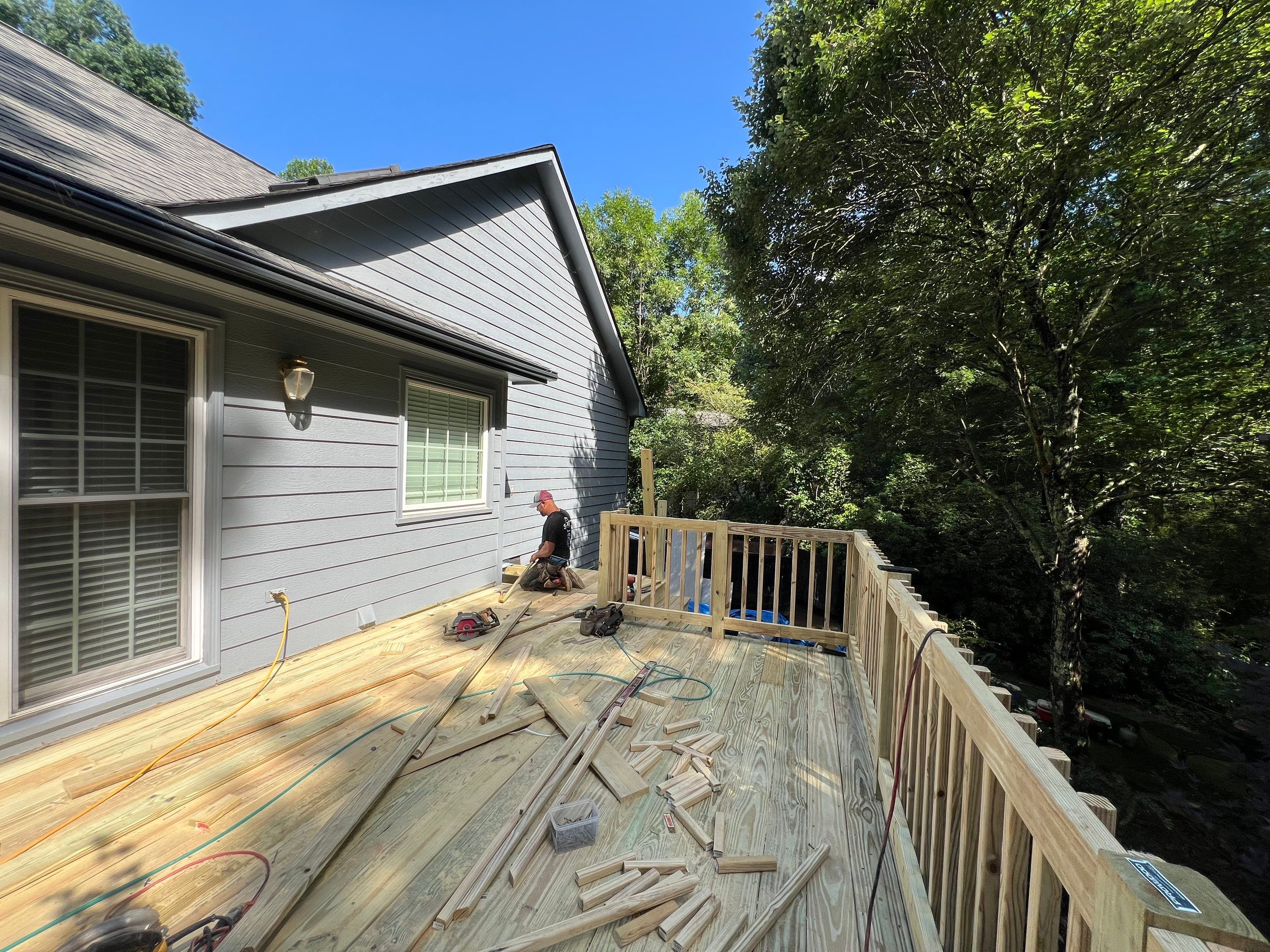 Pressure-Treated Wood Deck Replacement and Staircase Installation in Kennesaw by Swift Home Renovations
