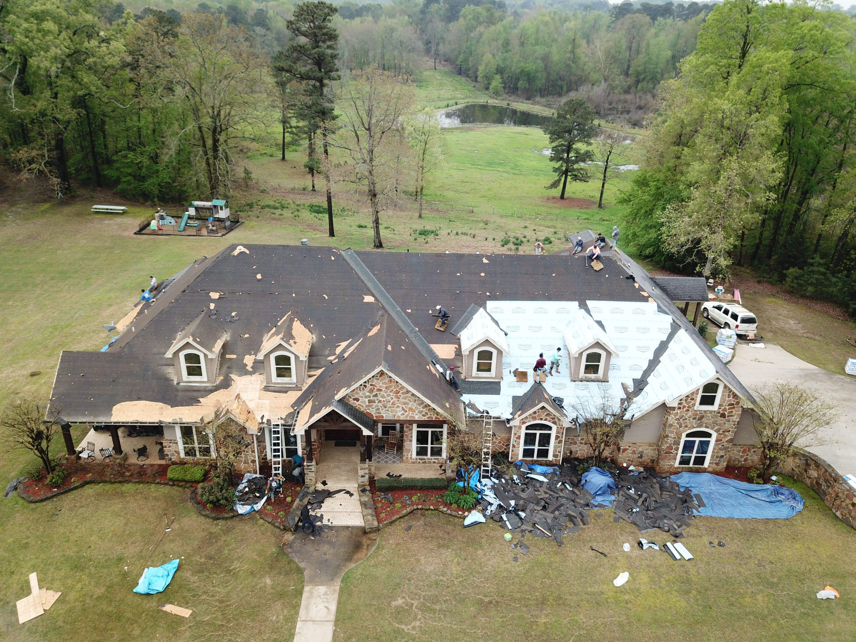 Residential Roofing Installation using Malarkey Architectural Vista Shingles by Hostetler Roofing